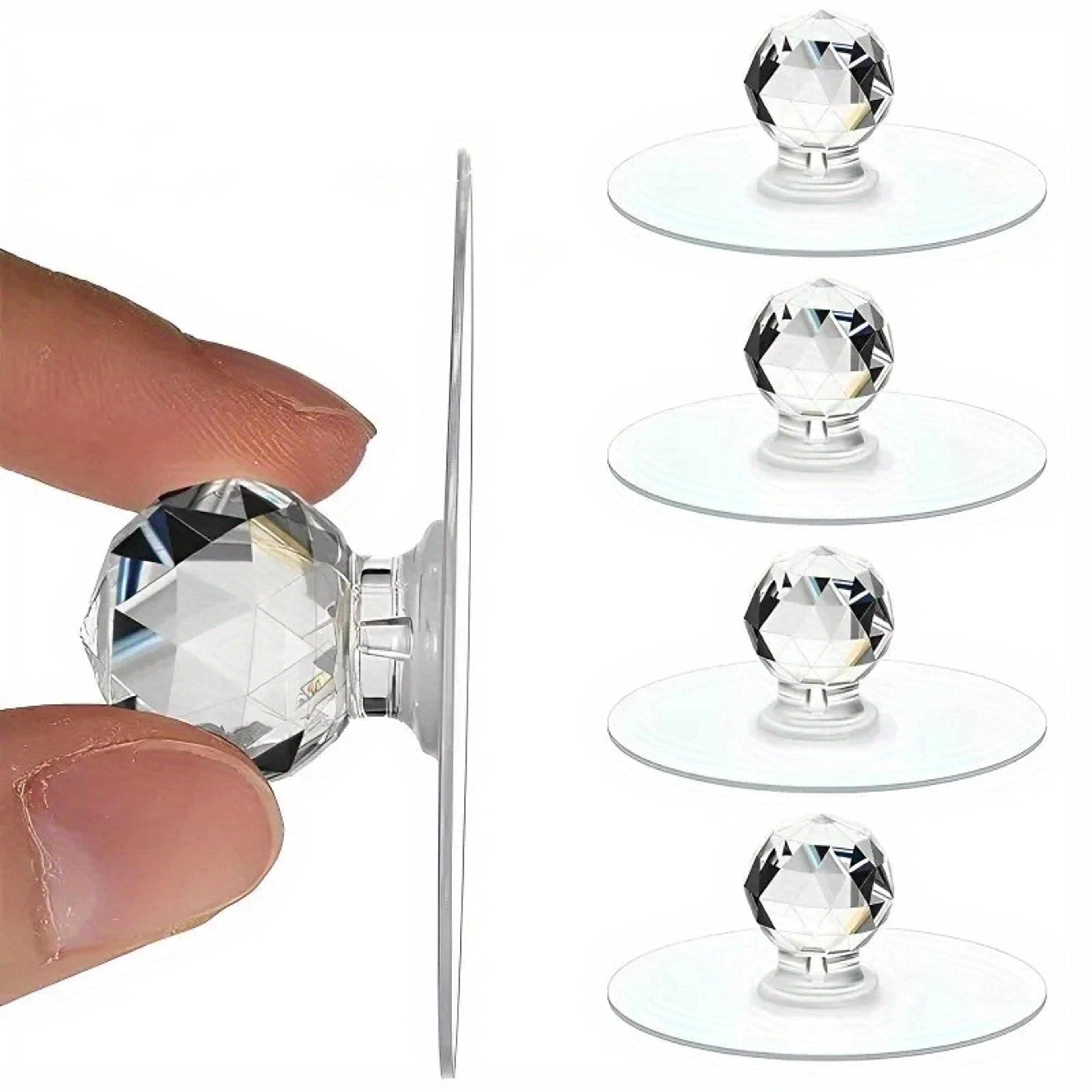 crystal clear adhesive cabinet knobs set transparent drawer handles for modern furniture