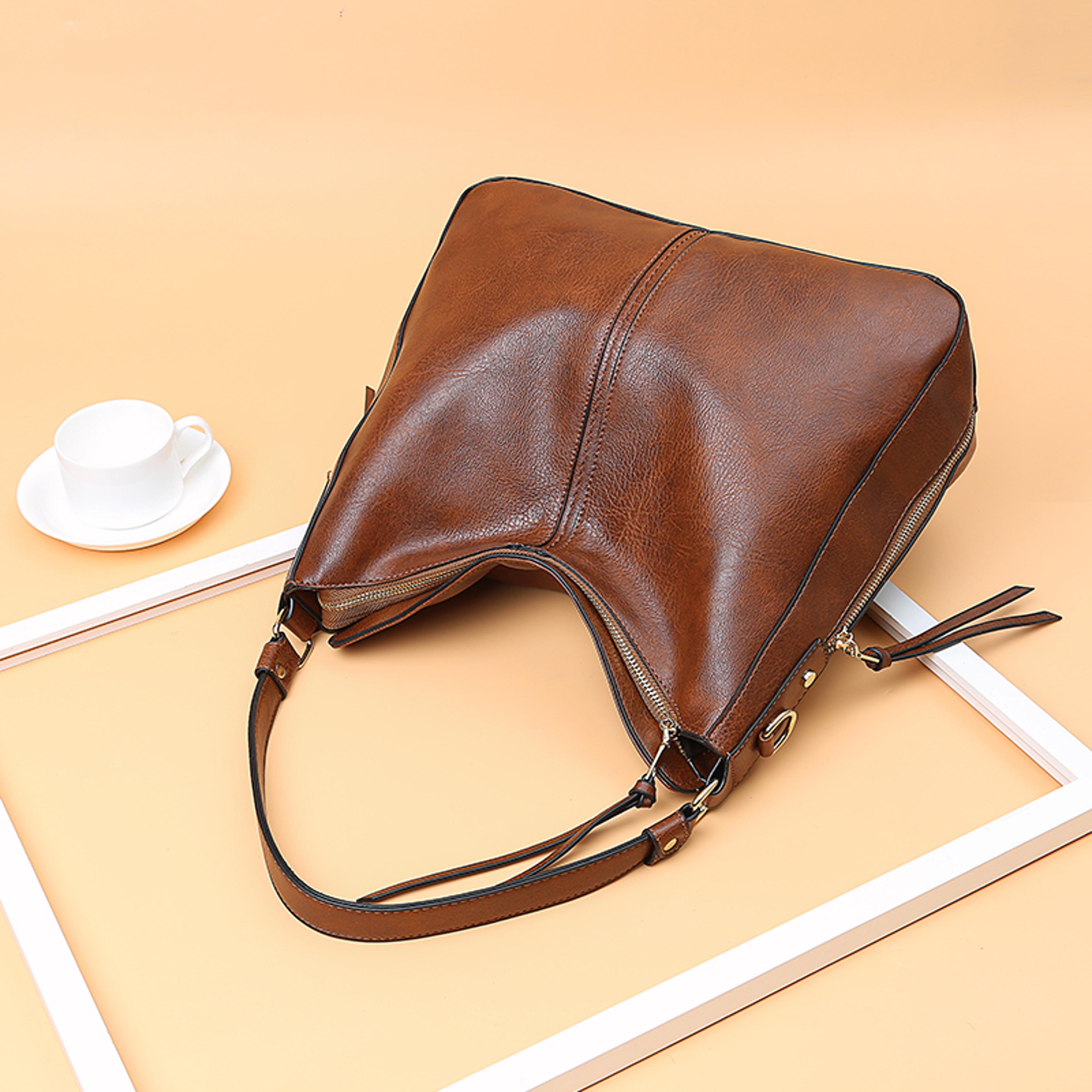 elegant faux leather handbag women crossbody large tote designer hobo bag