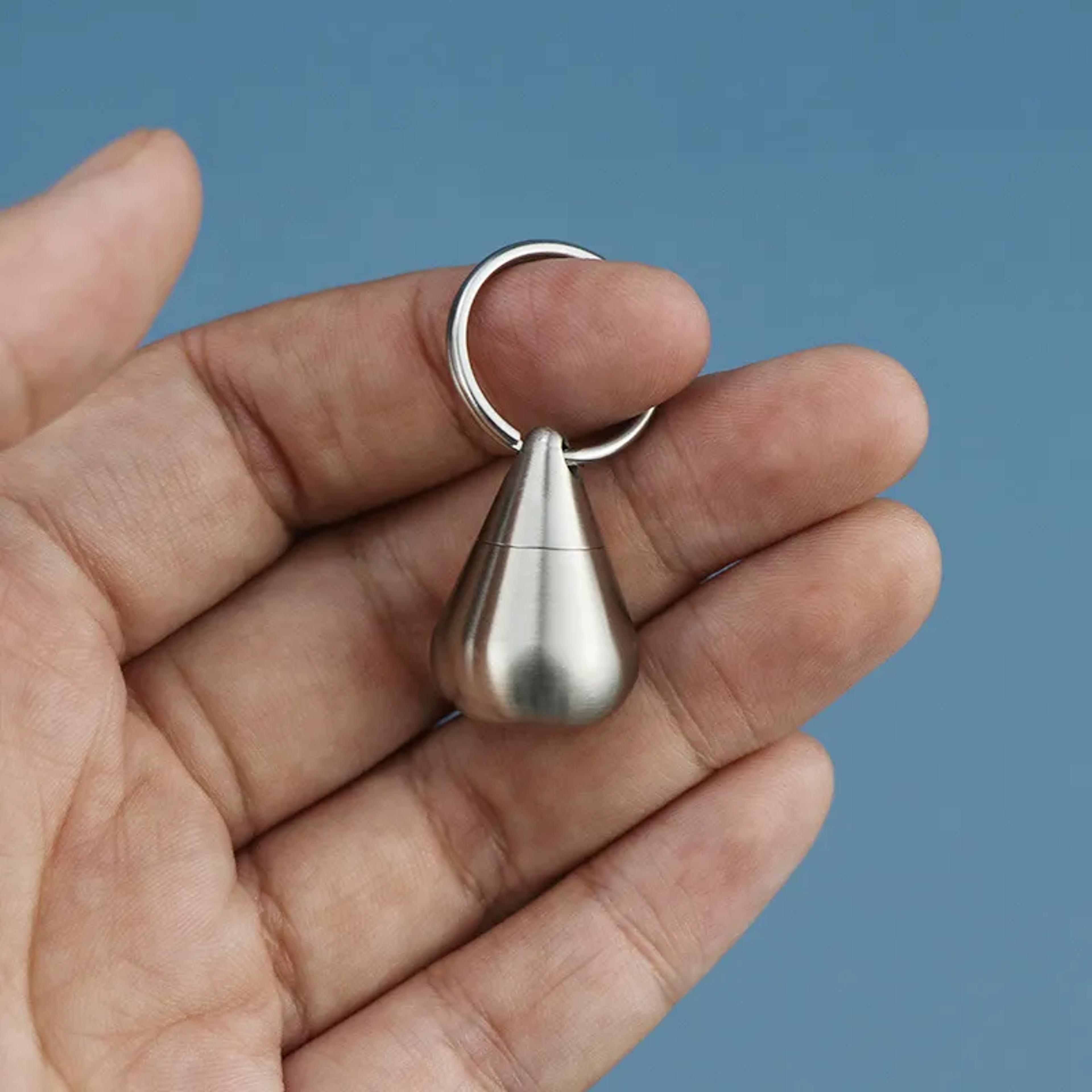 stainless steel mini pill case waterproof travel organizer keychain