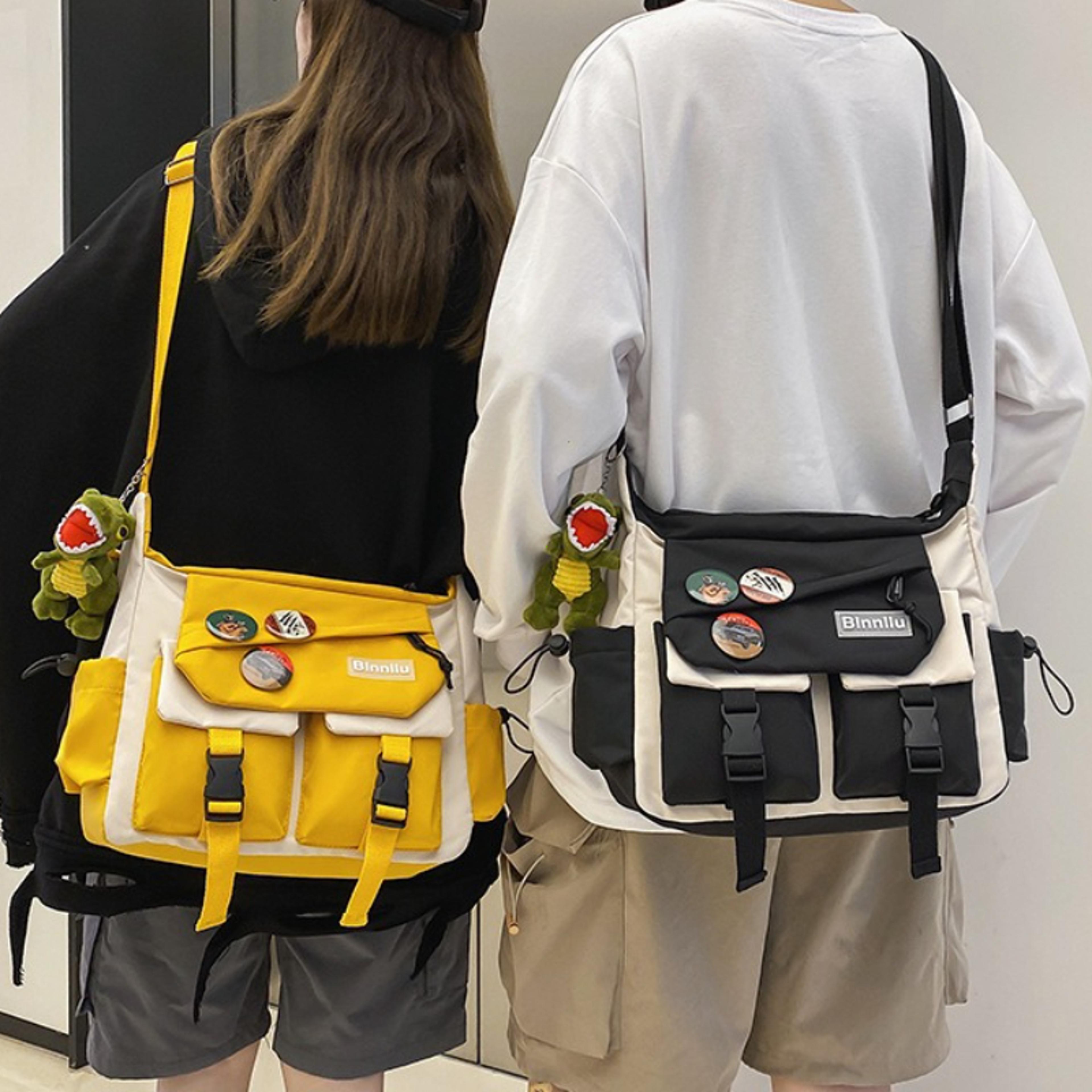 canvas crossbody bag for women casual messenger school shoulder bag