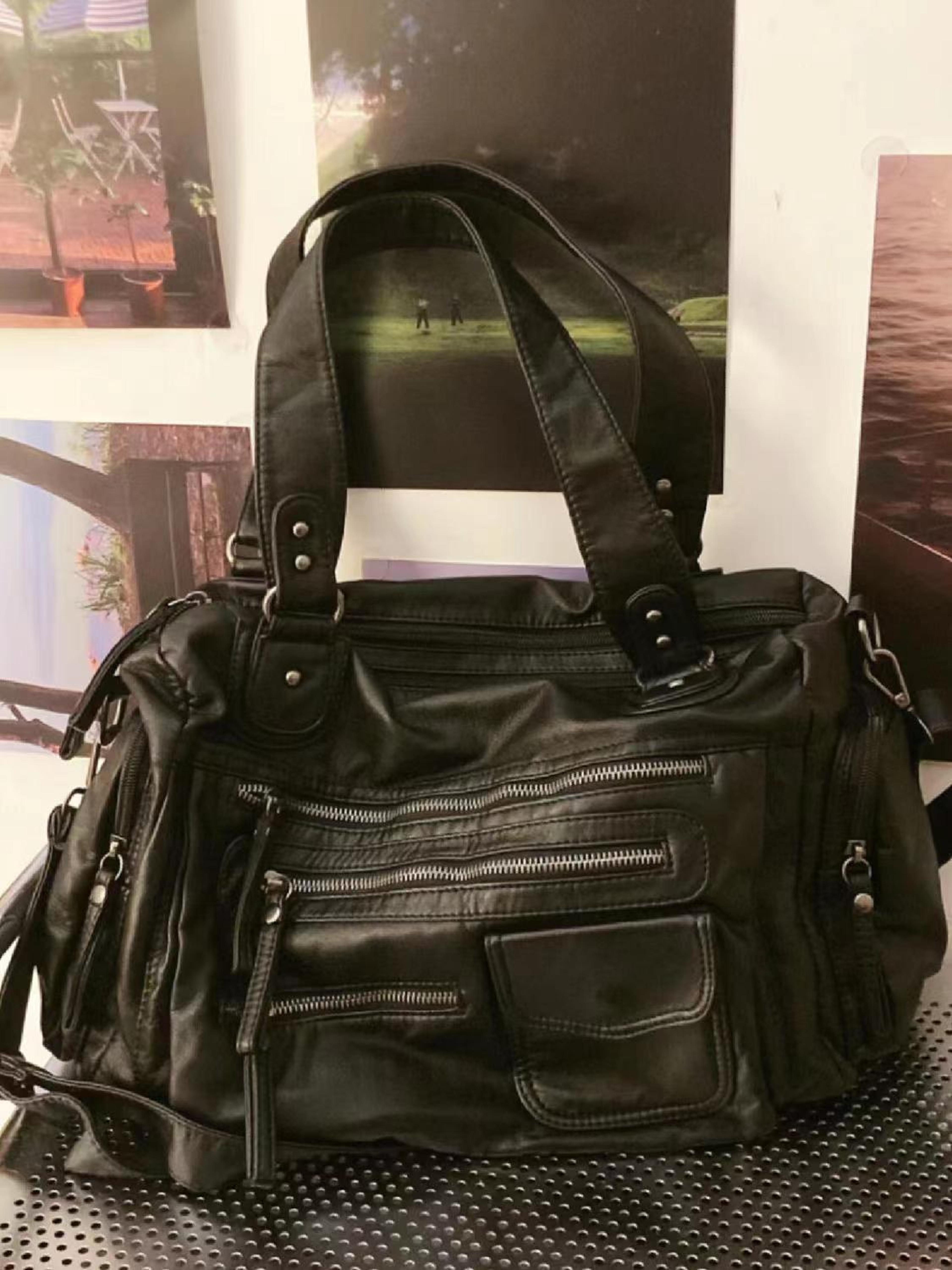 vintage black shoulder bag chic harajuku crossbody purse for women