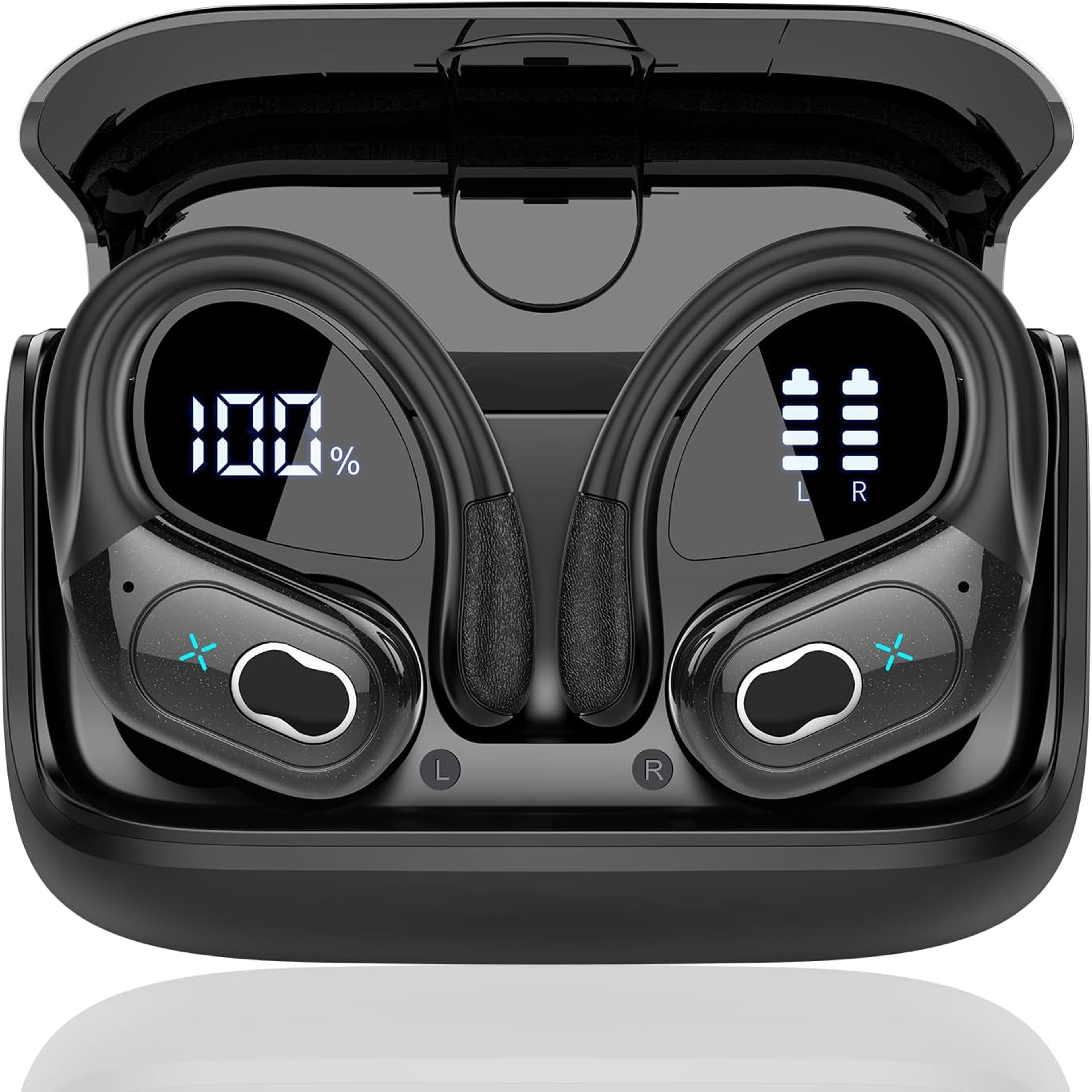 wireless sports earbuds bluetooth noise cancelling waterproof headphones with deep bass