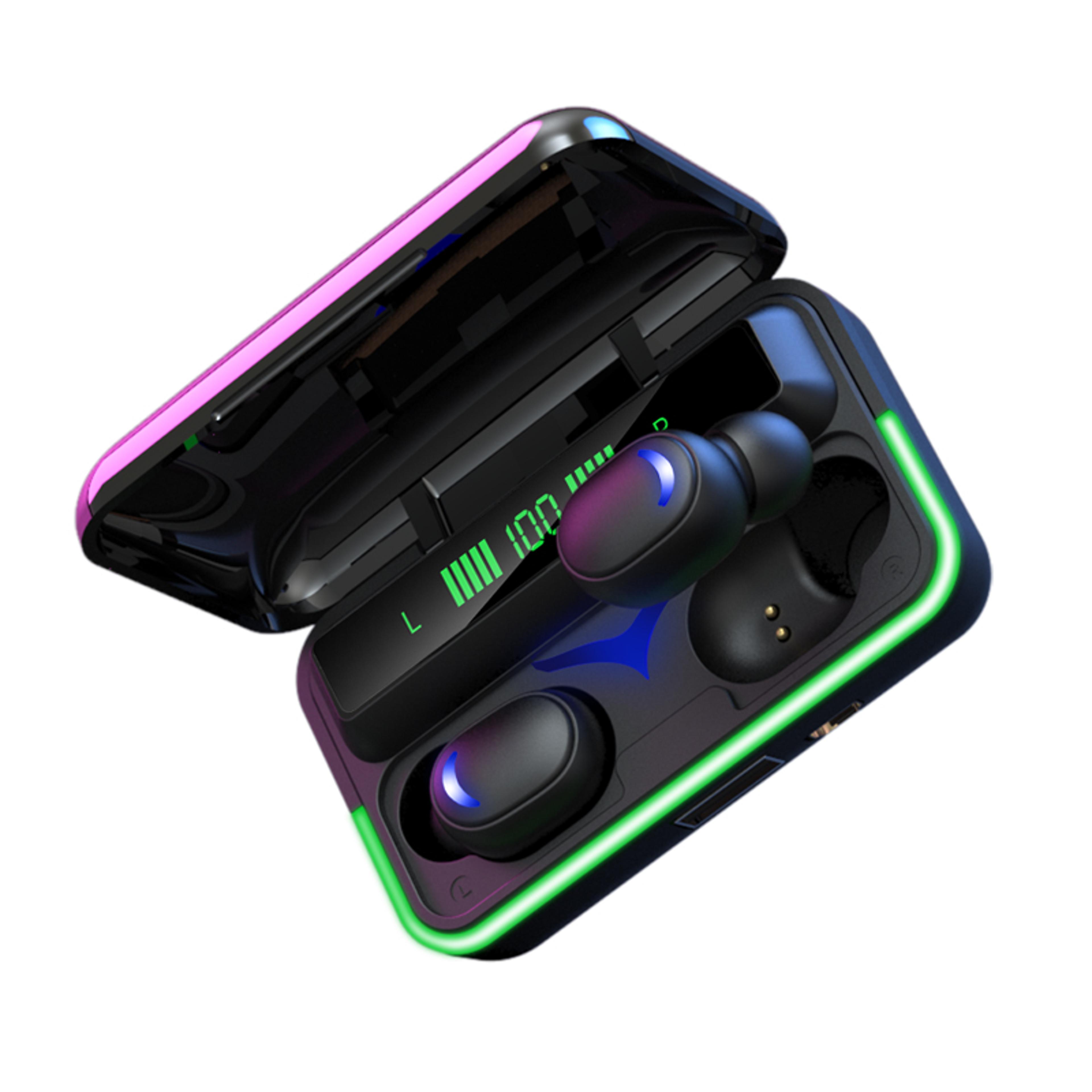 flip cover wireless bluetooth earbuds with charging case and touch control stereo sound