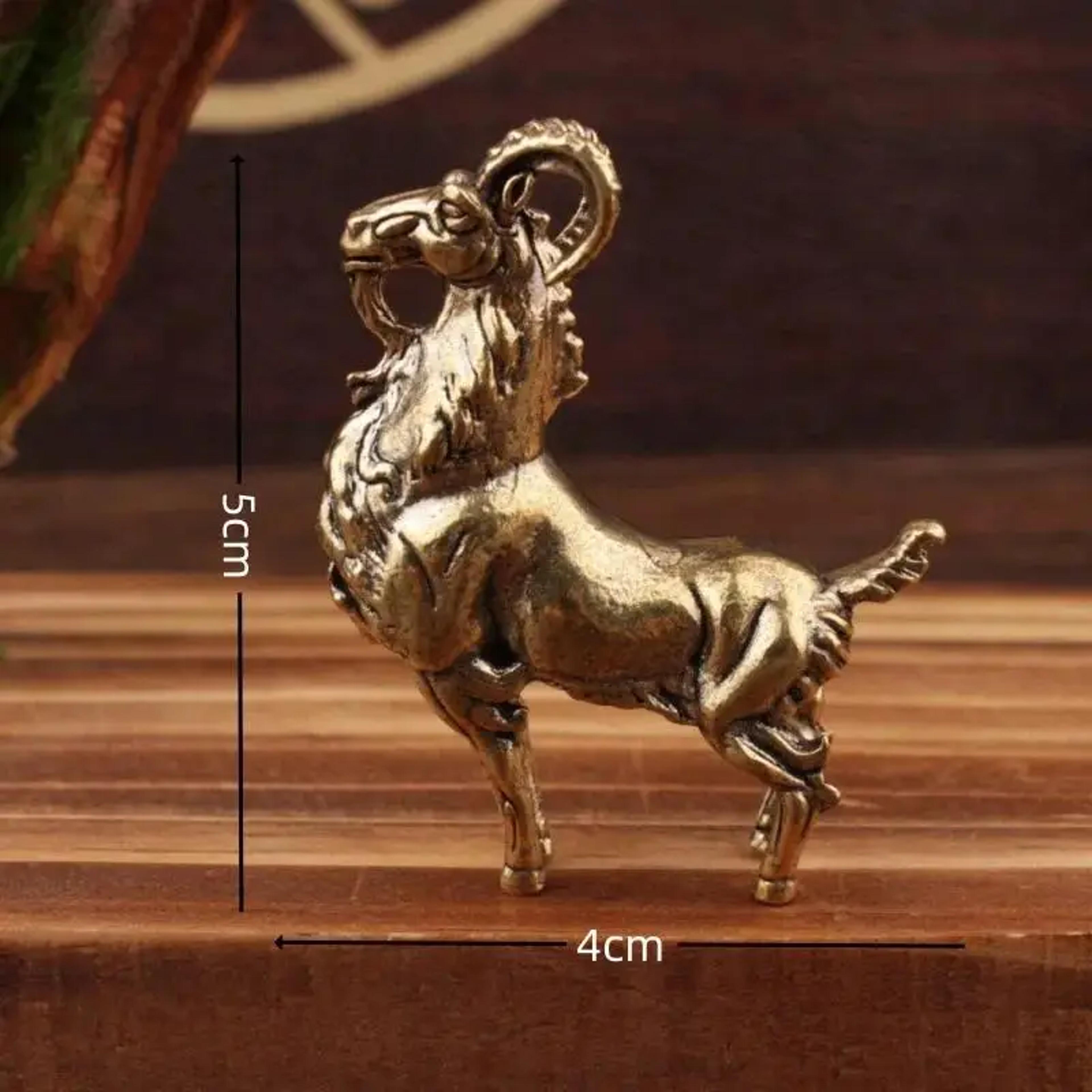vintage brass tea pet gazelle figurine miniature animal desk ornament decor