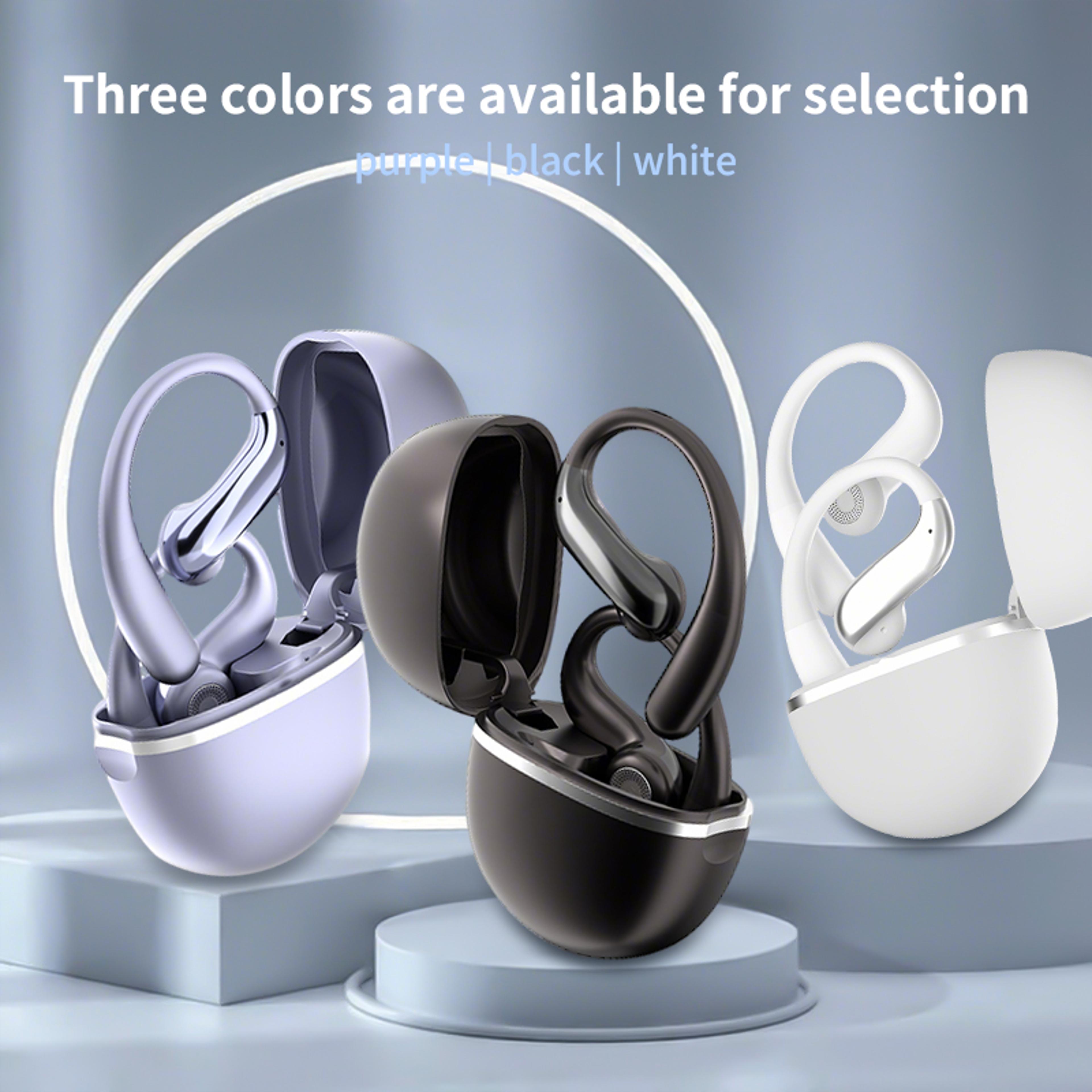 true wireless ear hook bluetooth earphones with noise cancellation and long battery life