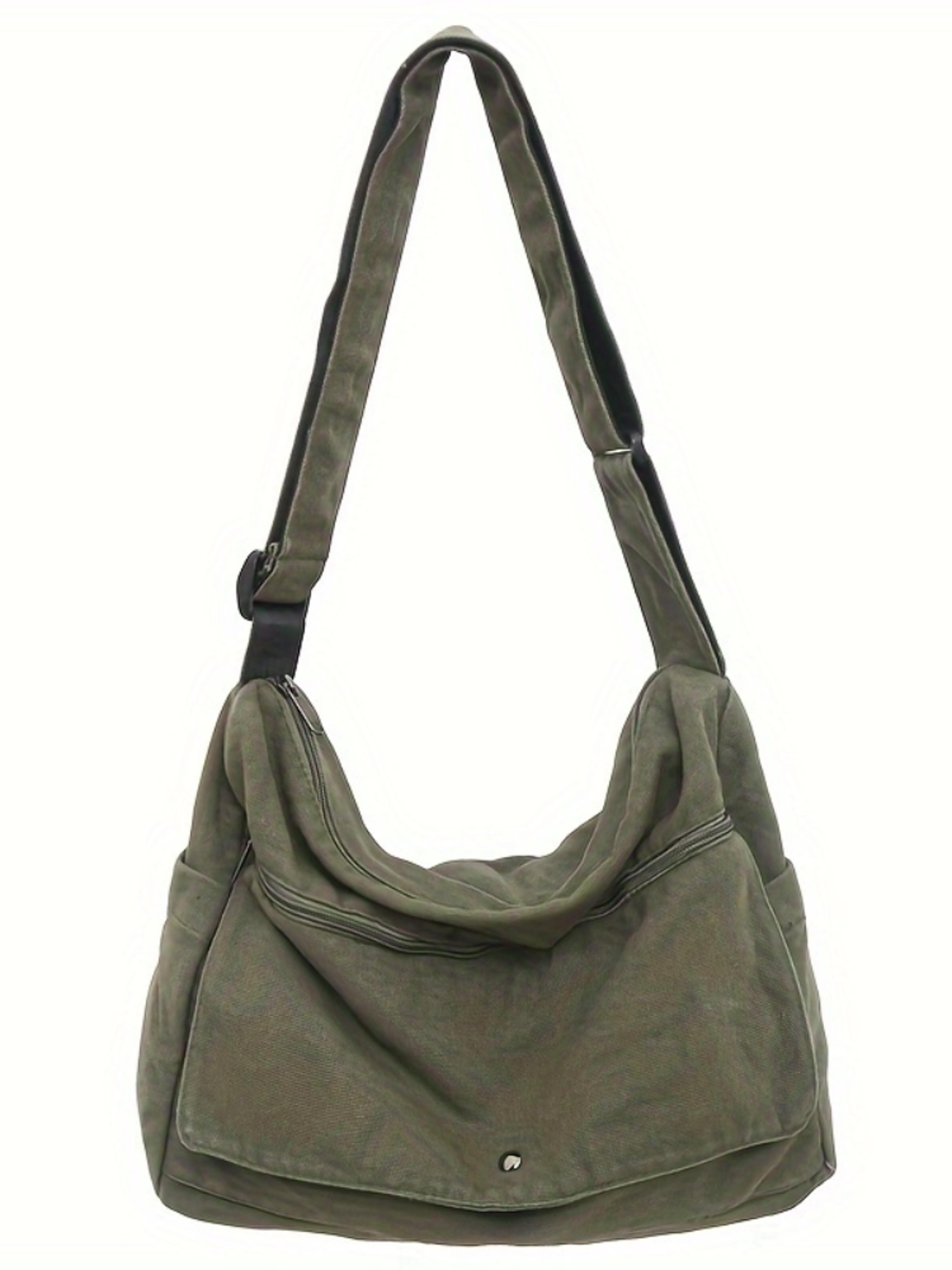 large capacity canvas crossbody bag – adjustable hobo sling for everyday travel