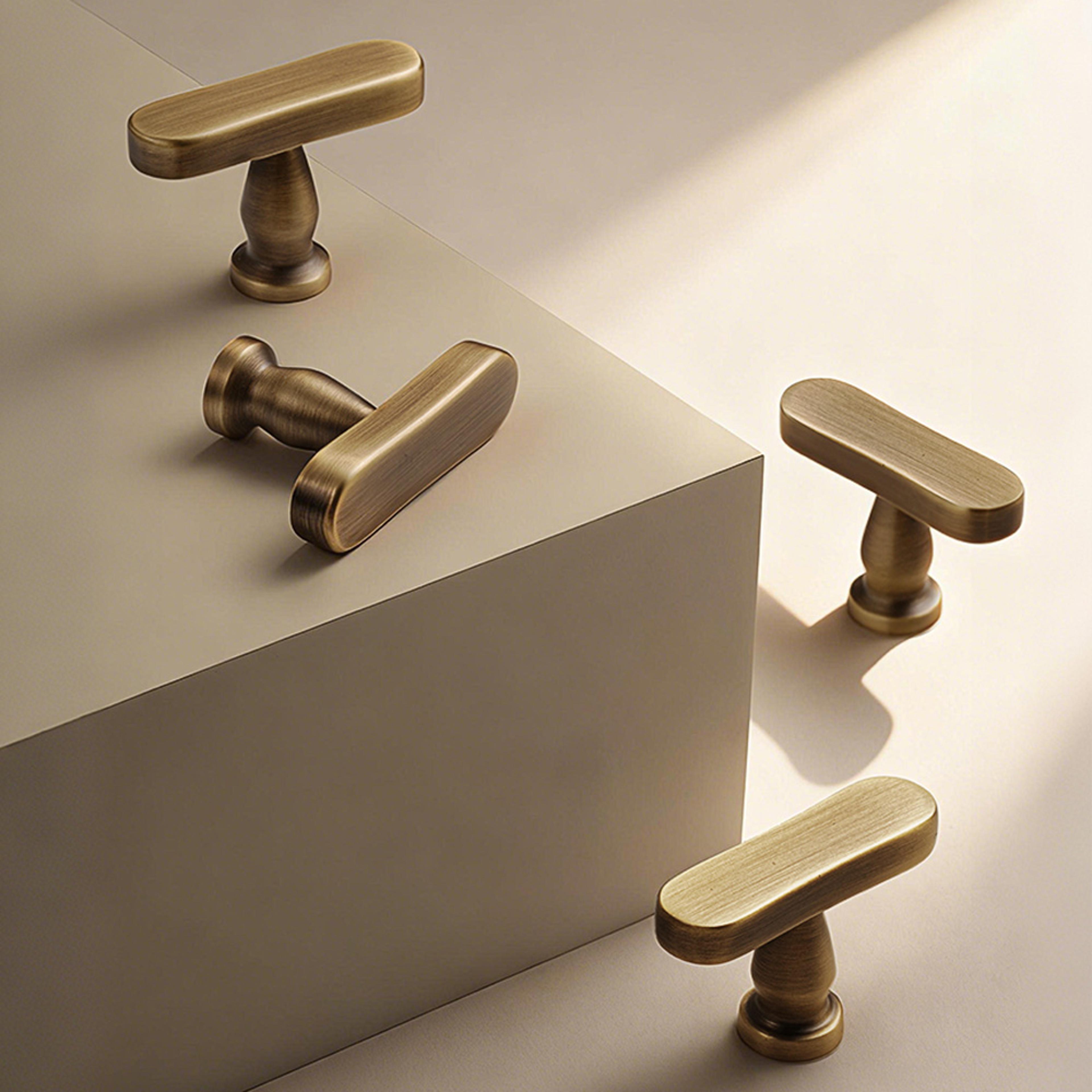 modern brass t-bar cabinet handles minimalist drawer knobs for kitchen and furniture