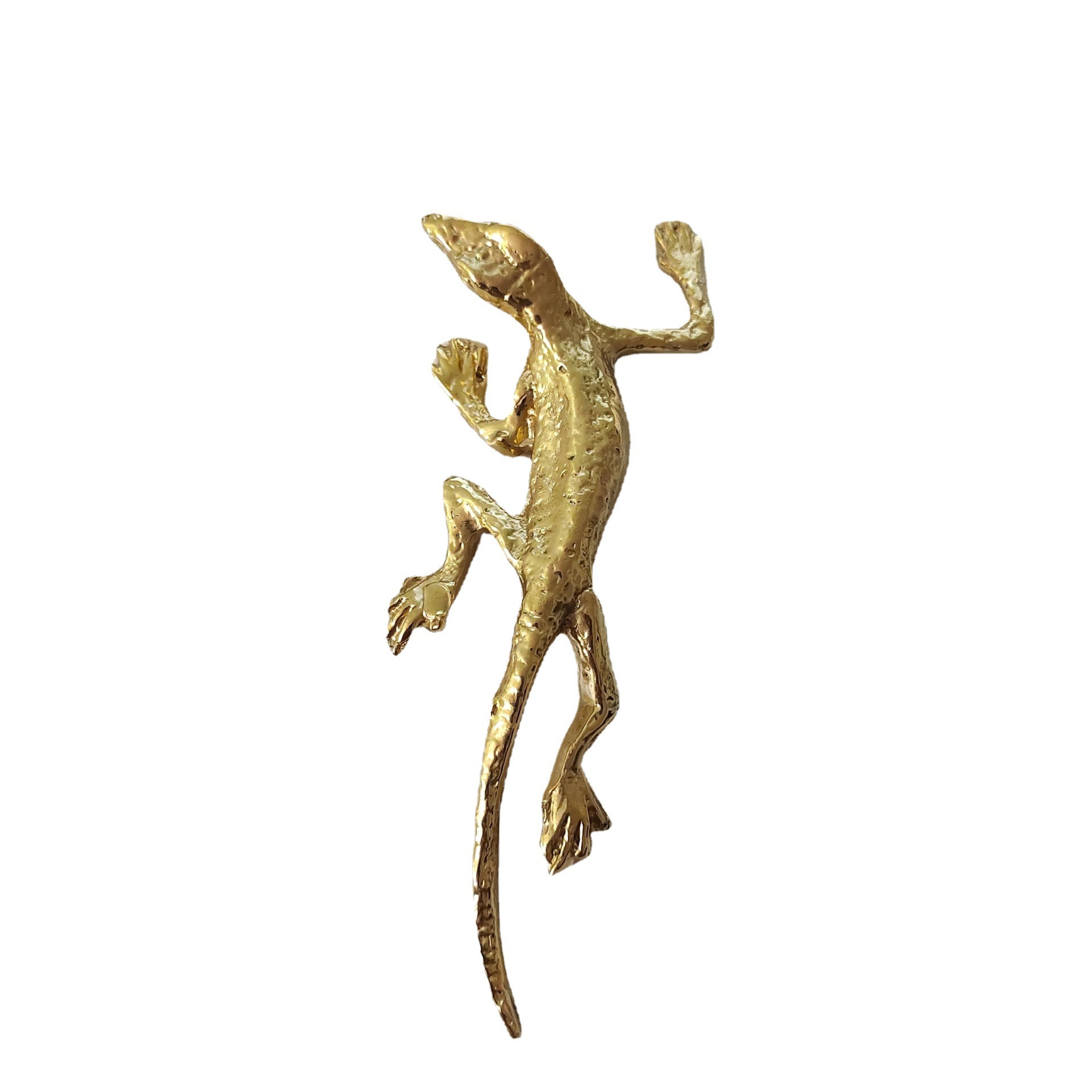 brass gecko cabinet handle decorative drawer pull for furniture upgrade