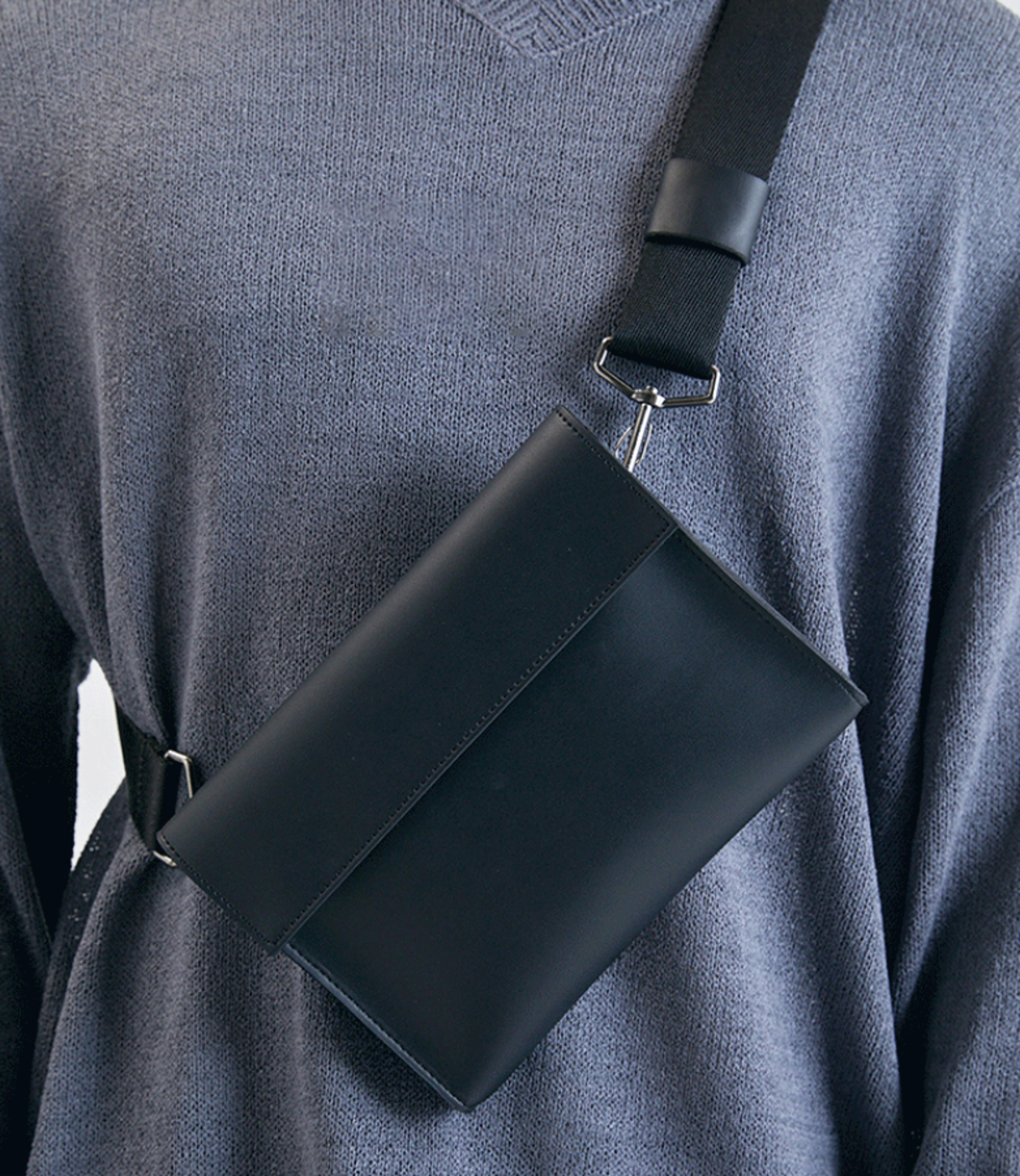 men crossbody bag pu leather slim shoulder messenger for everyday carry