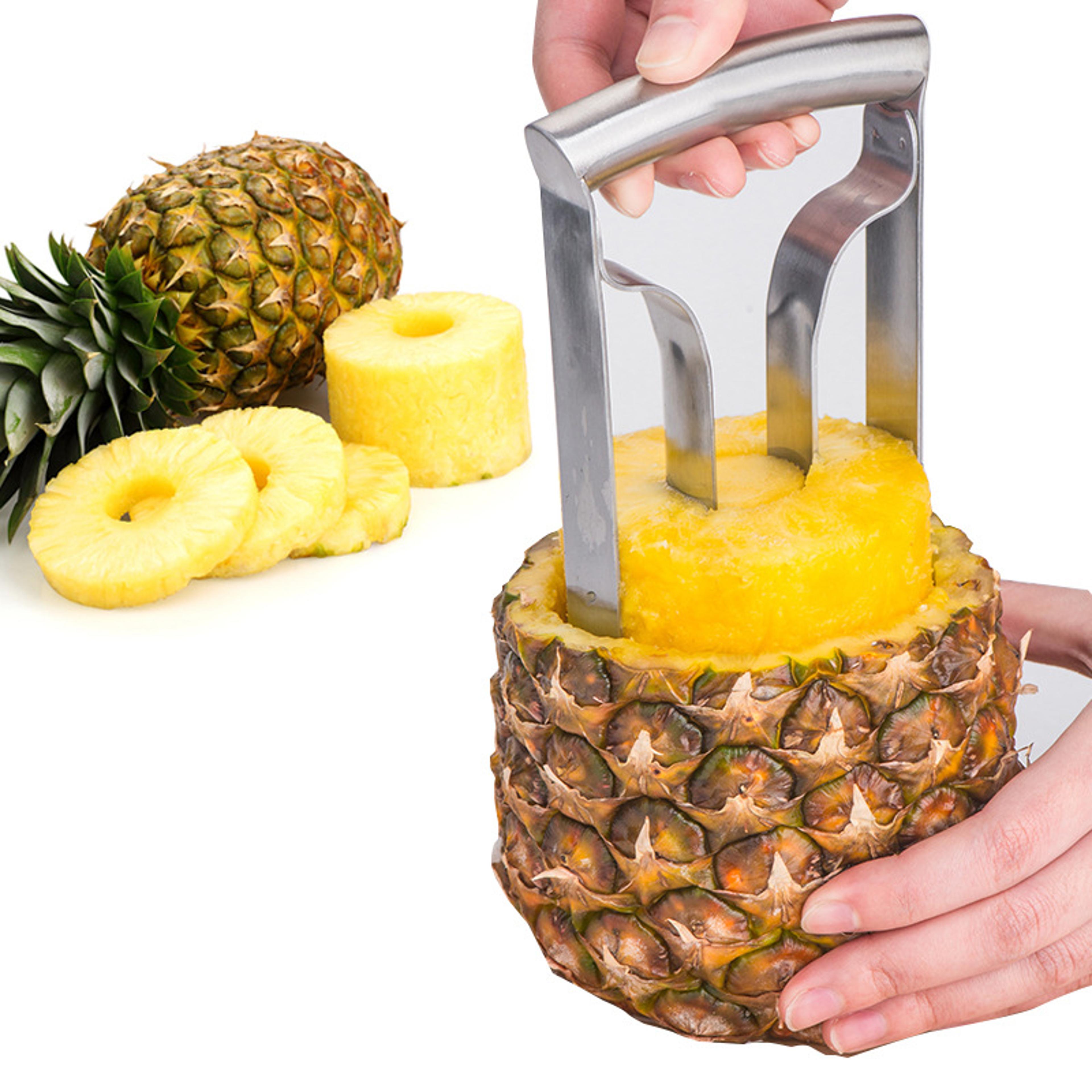 stainless steel pineapple corer slicer tool easy twist fruit cutter