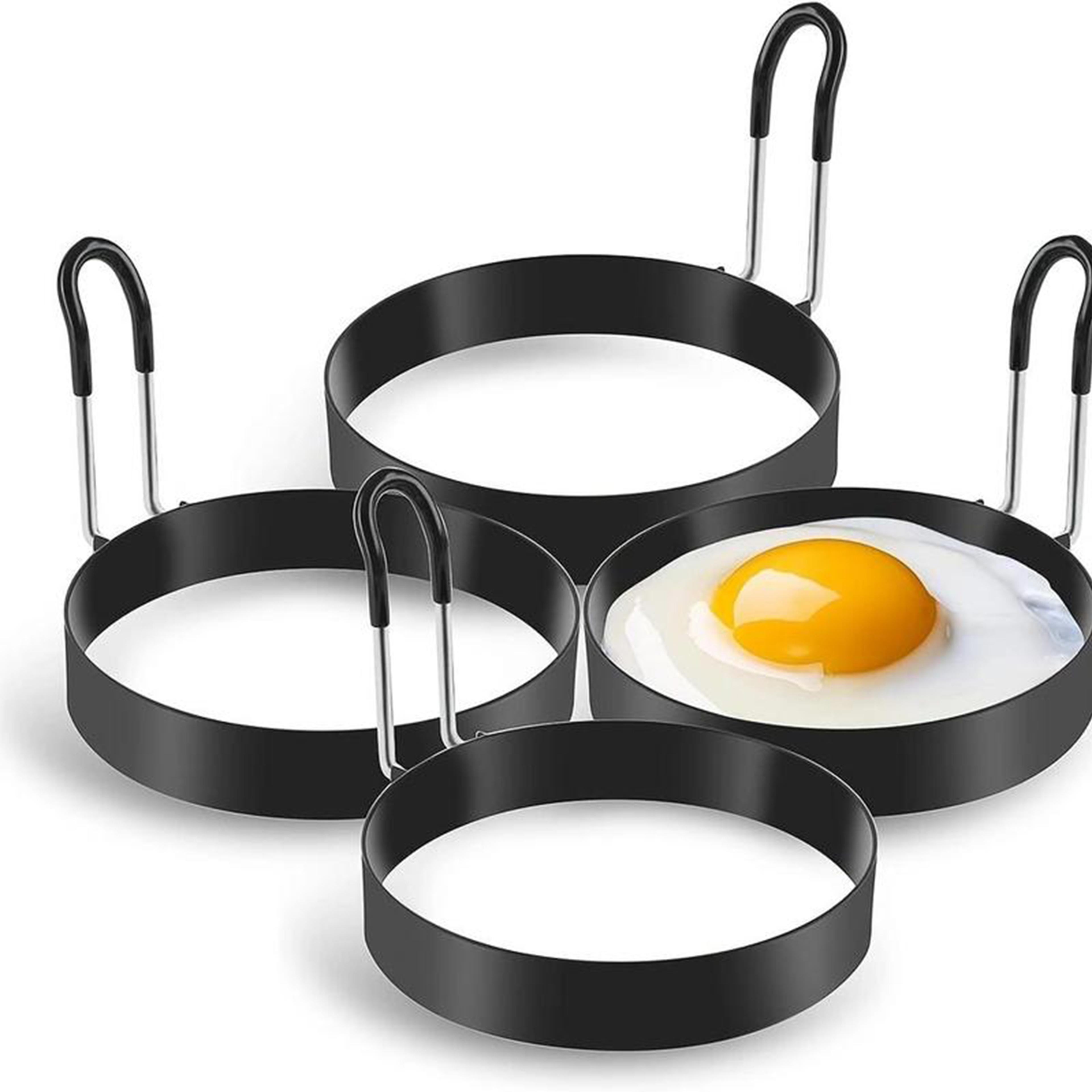 perfect round egg ring set for breakfast sandwiches and pancake cooking