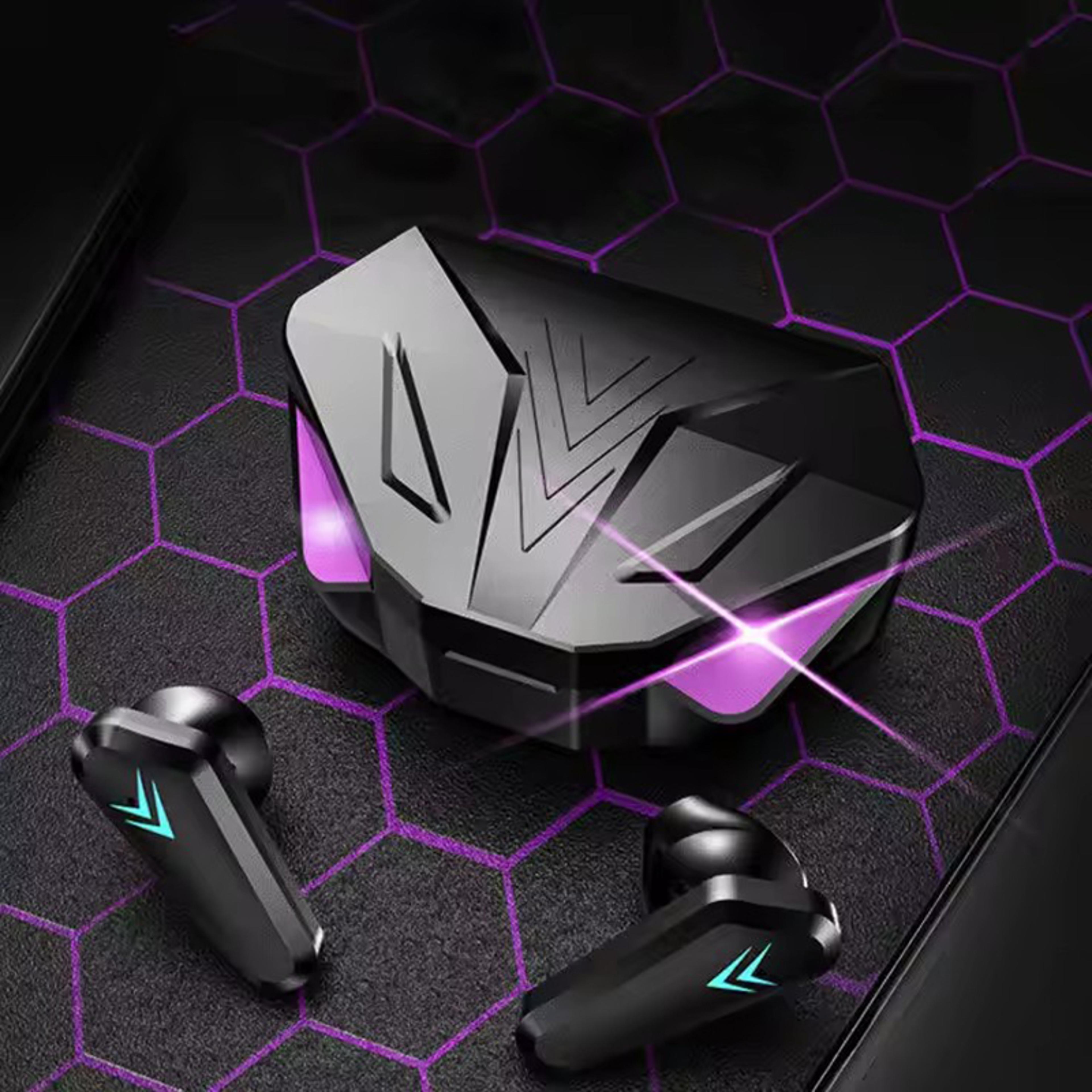 tws gaming earbuds bluetooth earphones with hifi stereo bass & noise-reducing mic