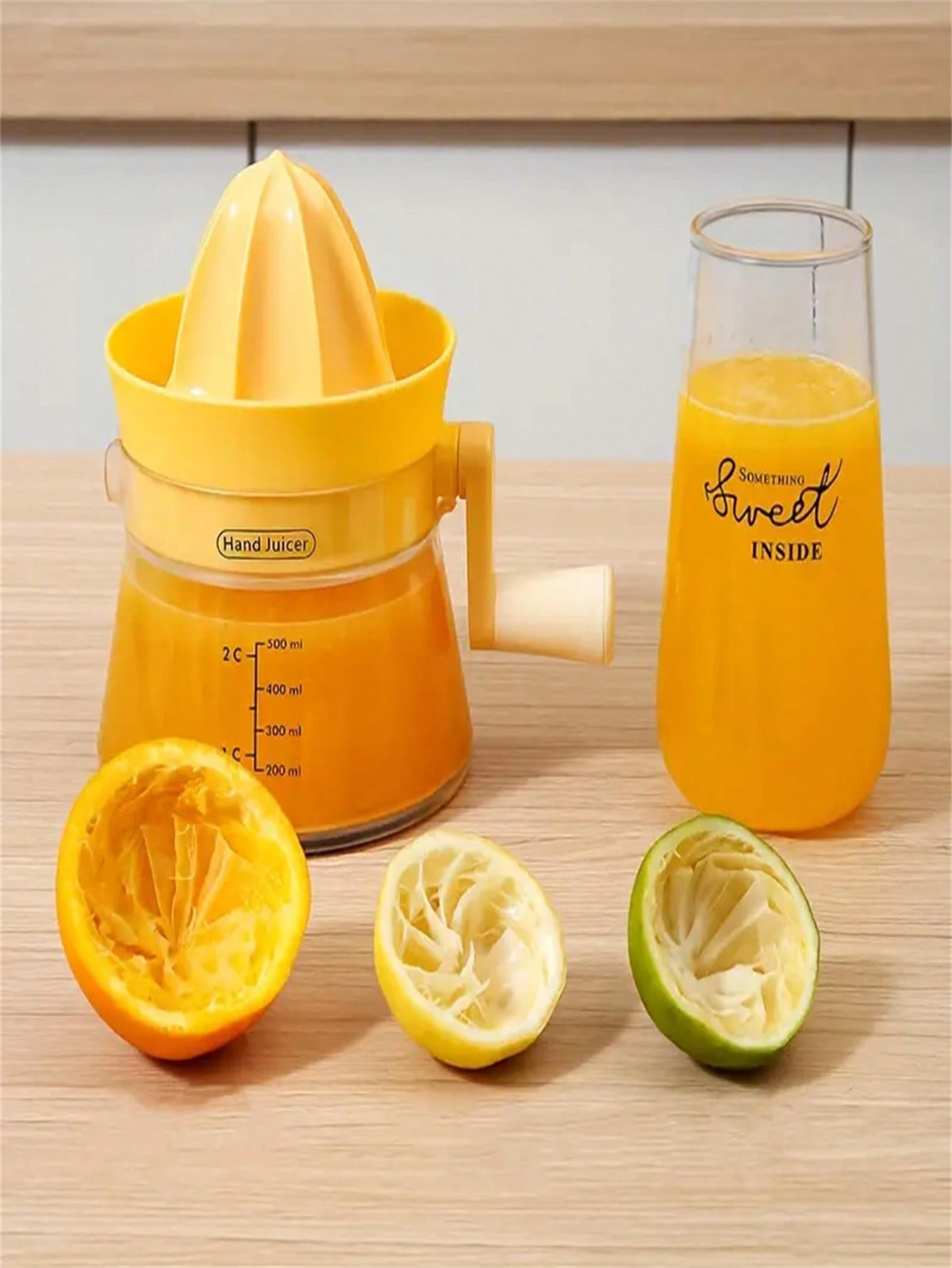 freshpress manual citrus juicer cup with measuring scale for lemon, lime & orange