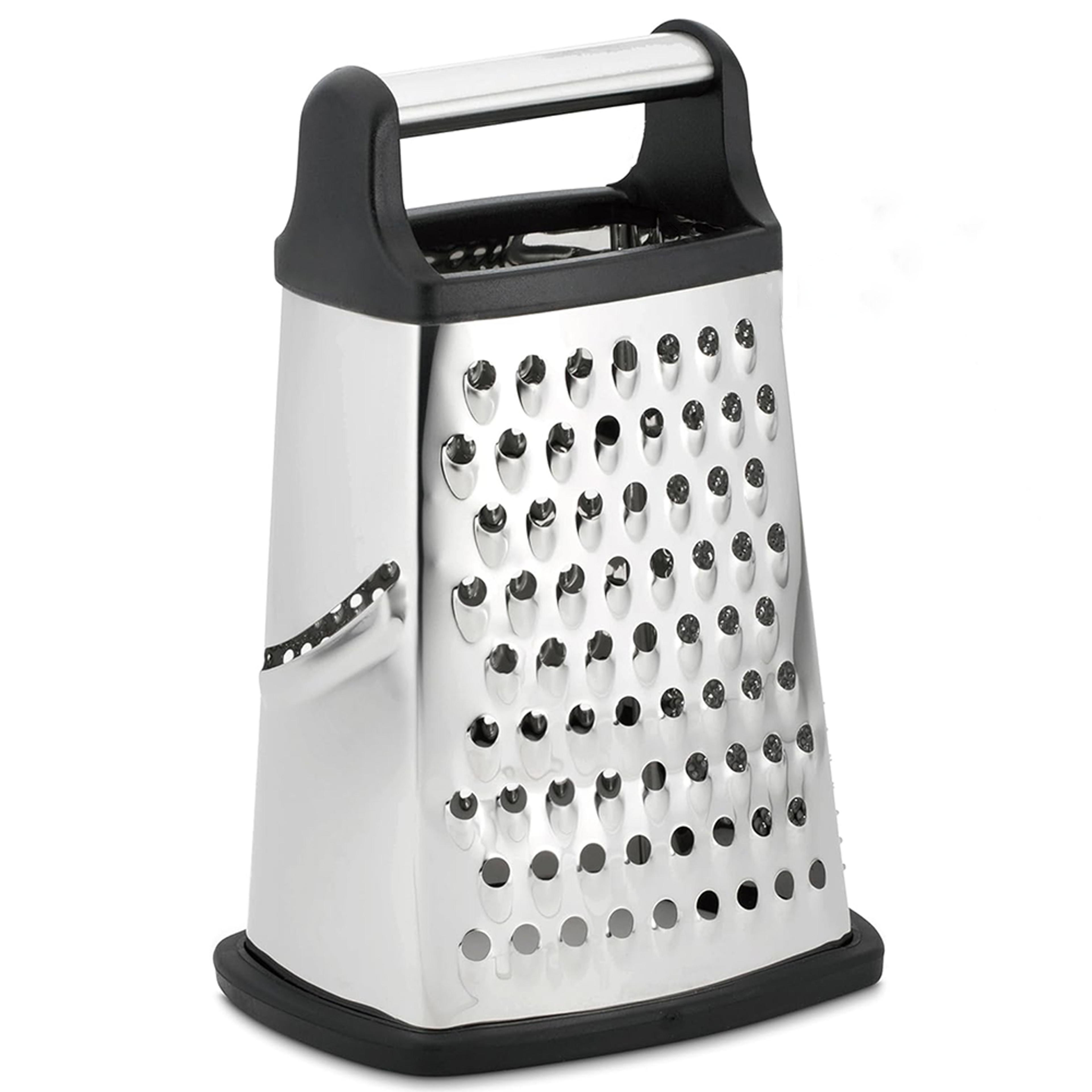 professional stainless steel cheese grater with 4-sided box design for cheese, vegetables & citrus