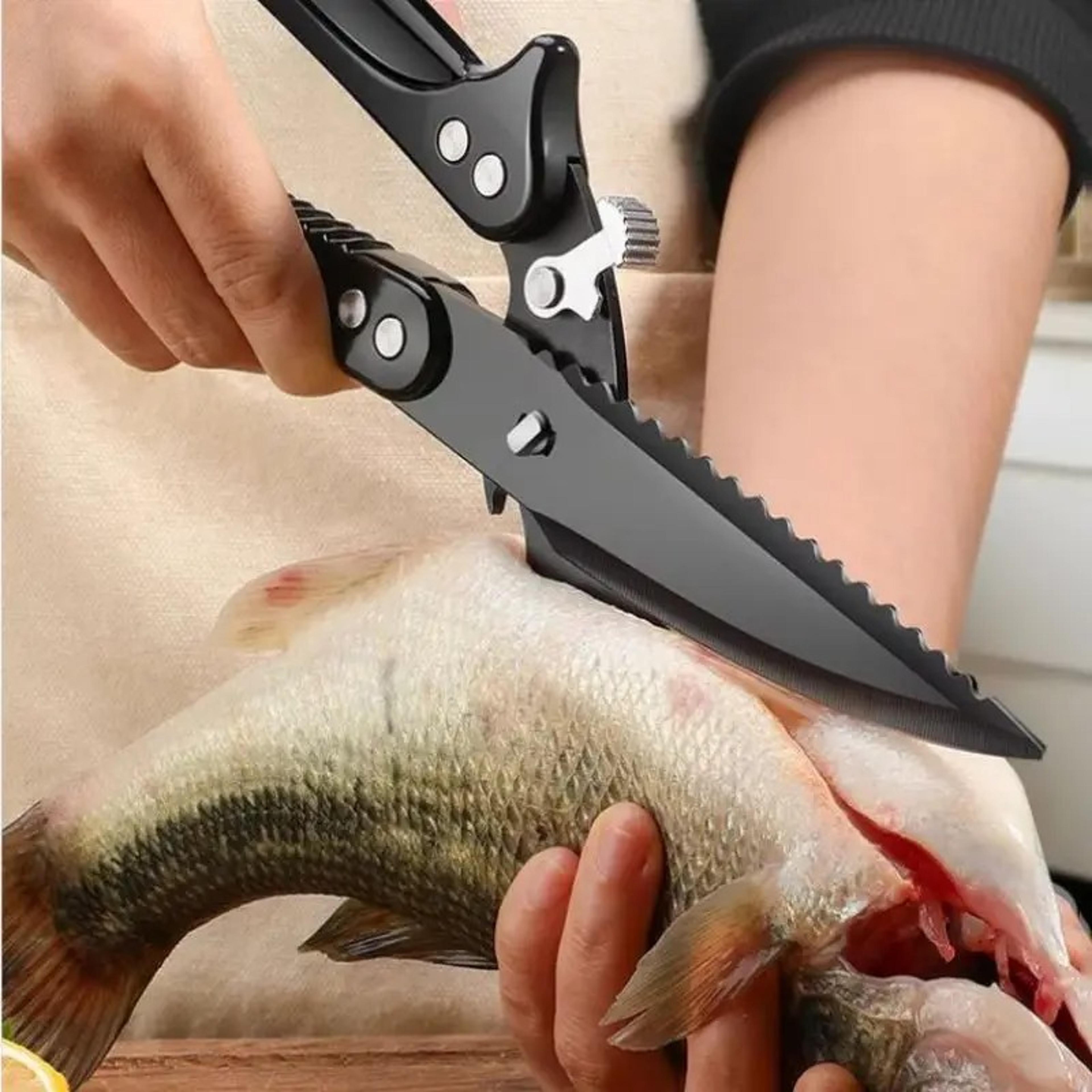 titanium bone cutting kitchen scissors for poultry, meat & heavy duty food prep
