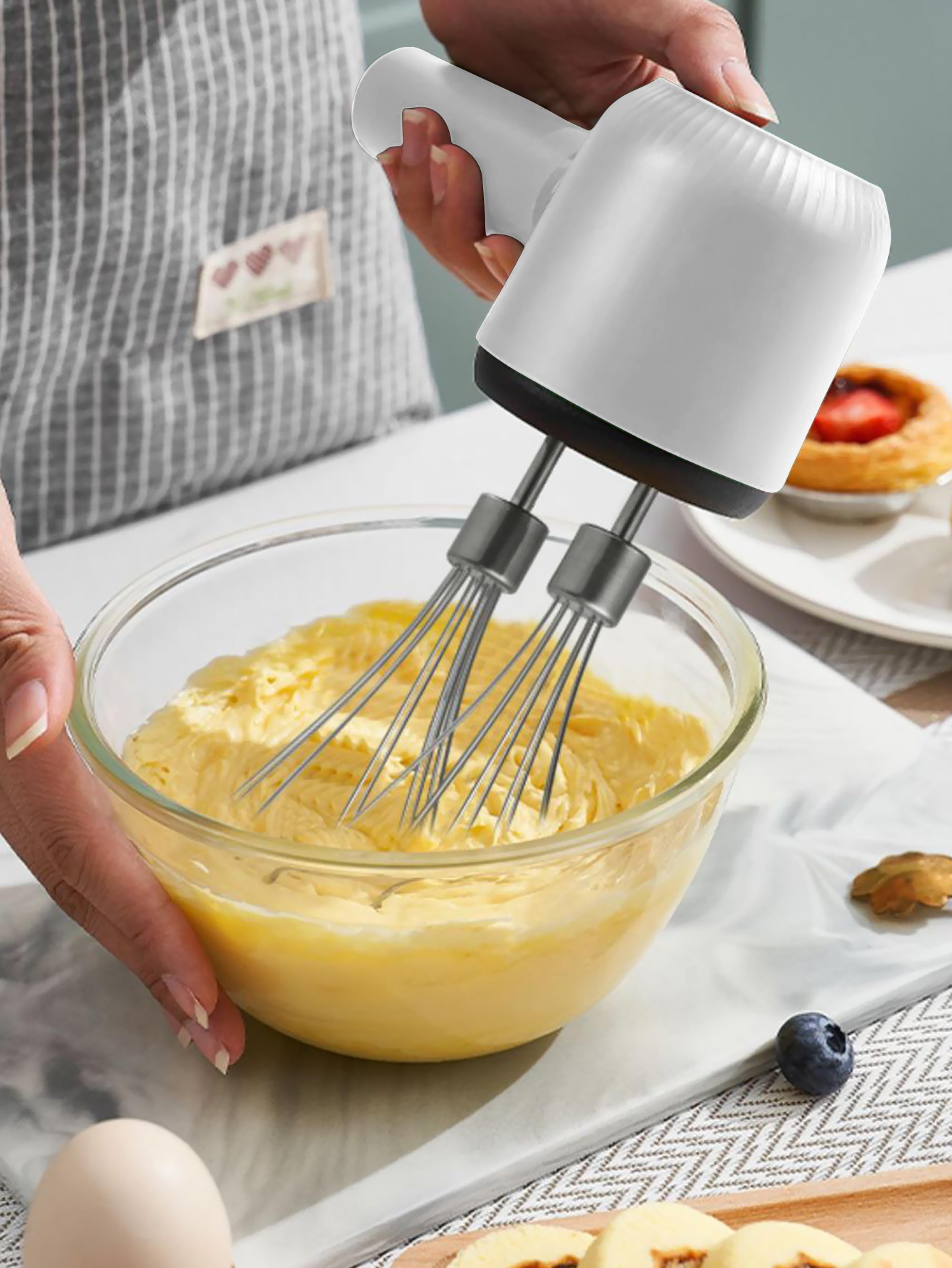 usb rechargeable electric milk frother and hand mixer with dual whisks