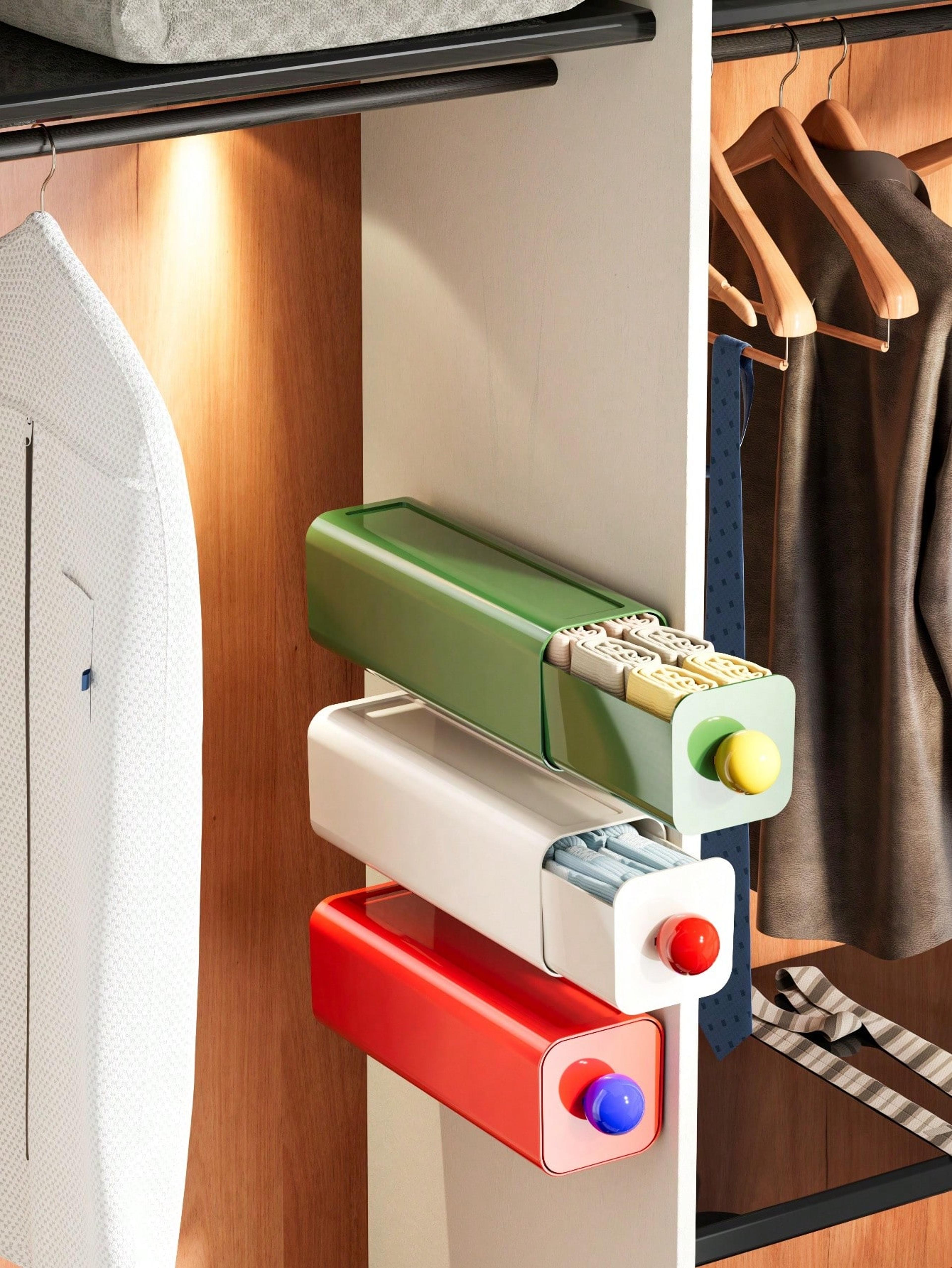 invisible under desk storage drawer organizer with adhesive mount for office & home