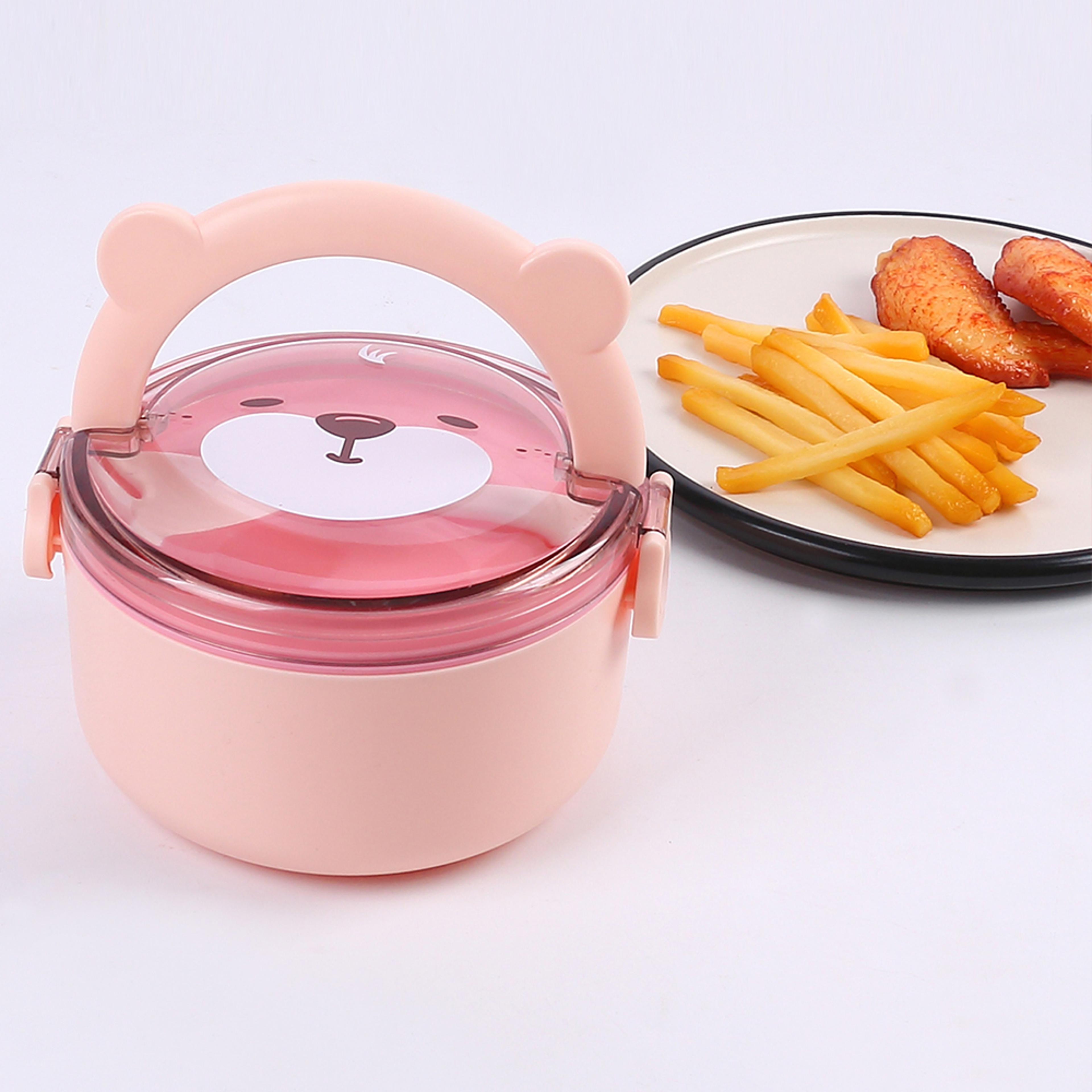 bear bento lunch box leakproof microwave safe food container with utensils
