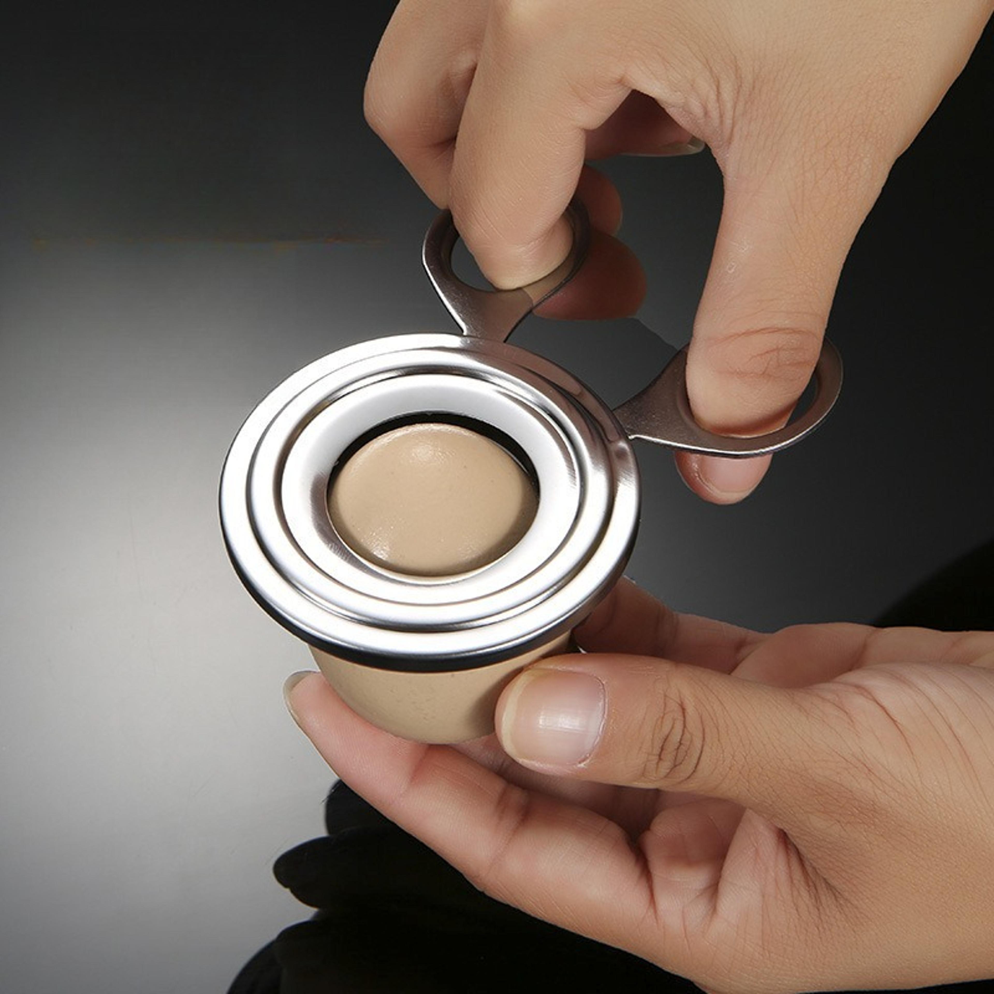 stainless steel egg cutter & shell opener for quick, easy egg prep