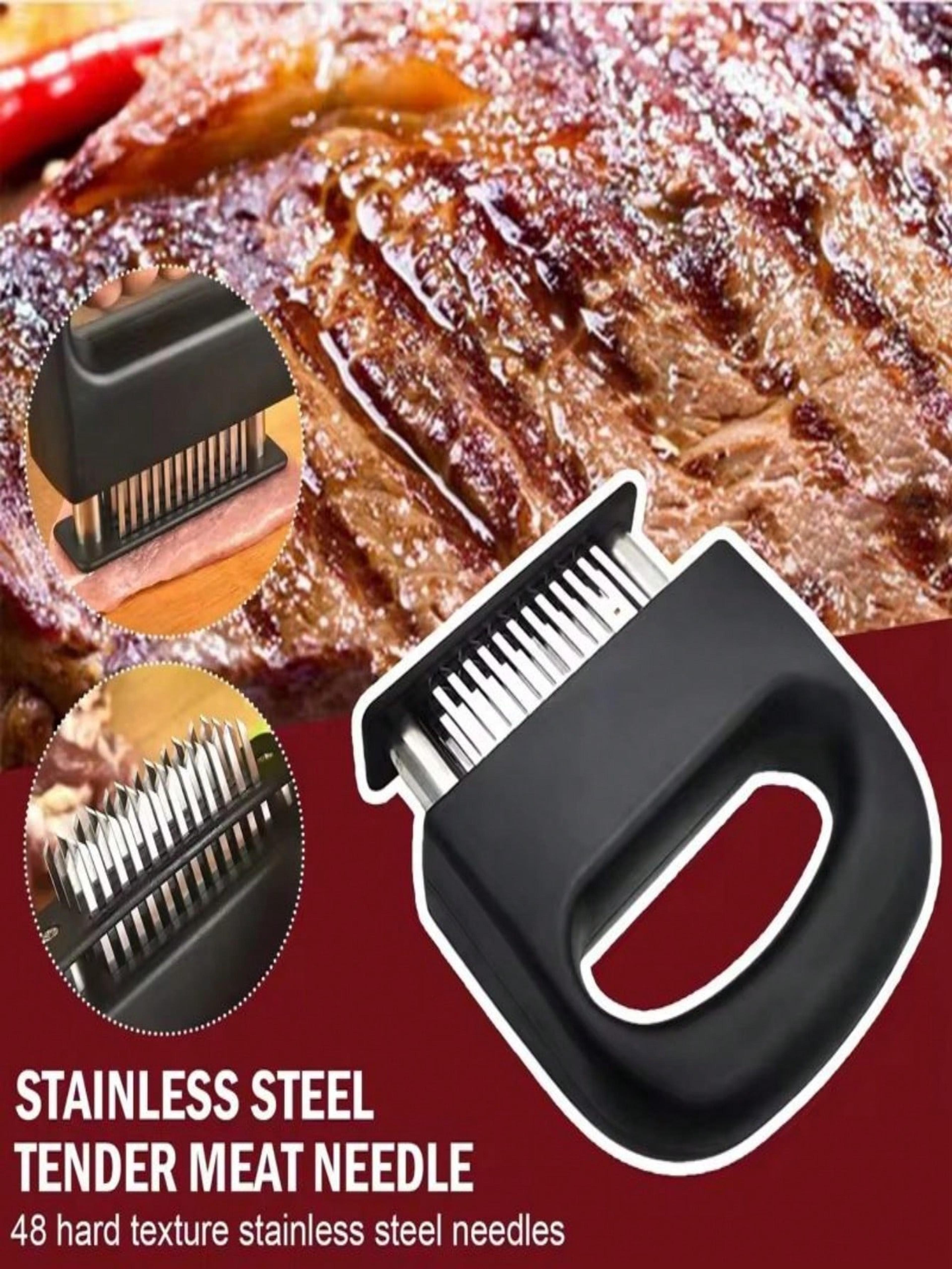 meat tenderizer tool stainless steel steak and bbq marinade needle press