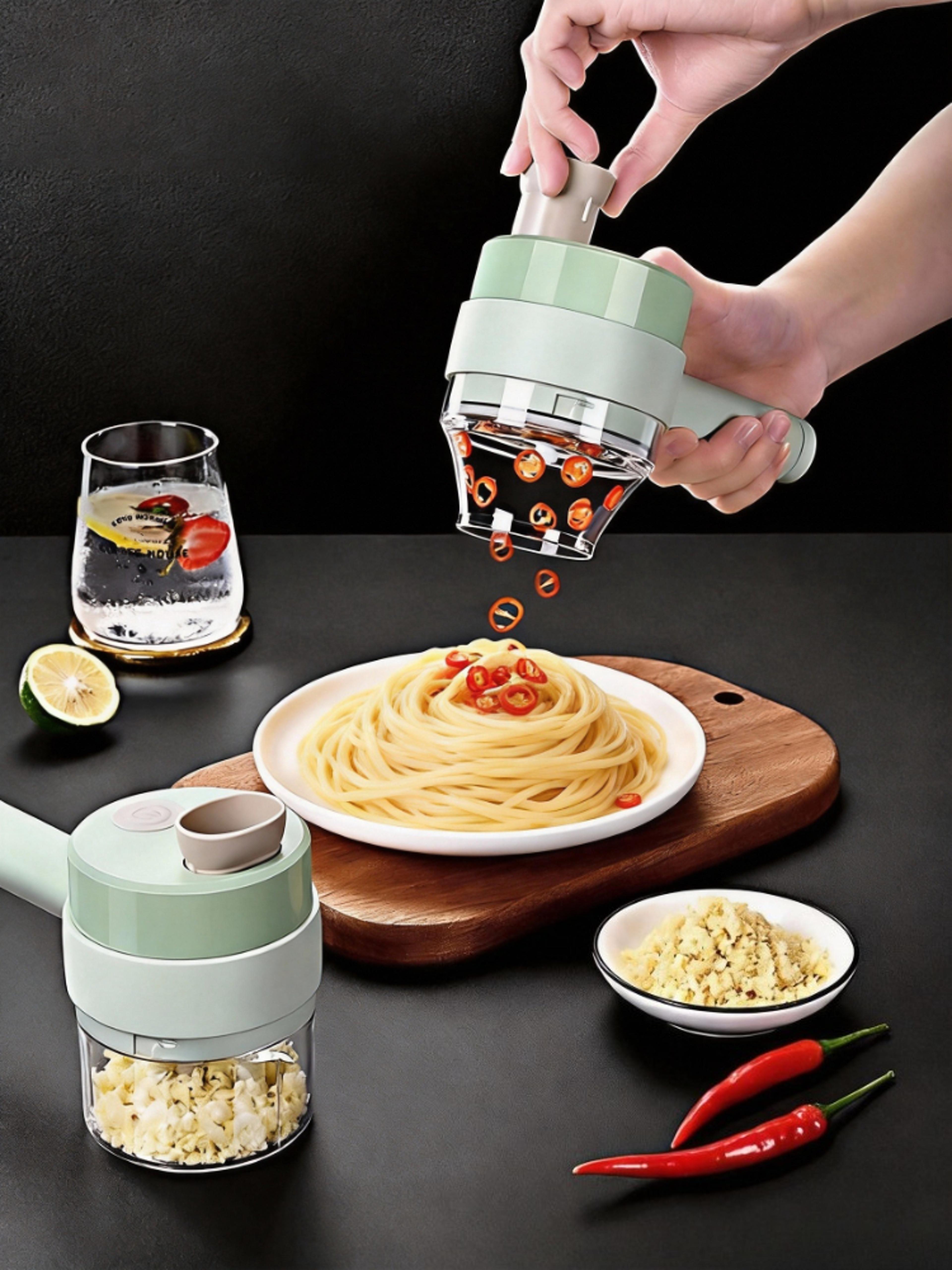 cordless electric food chopper and garlic mincer for vegetables, fruits & meal prep