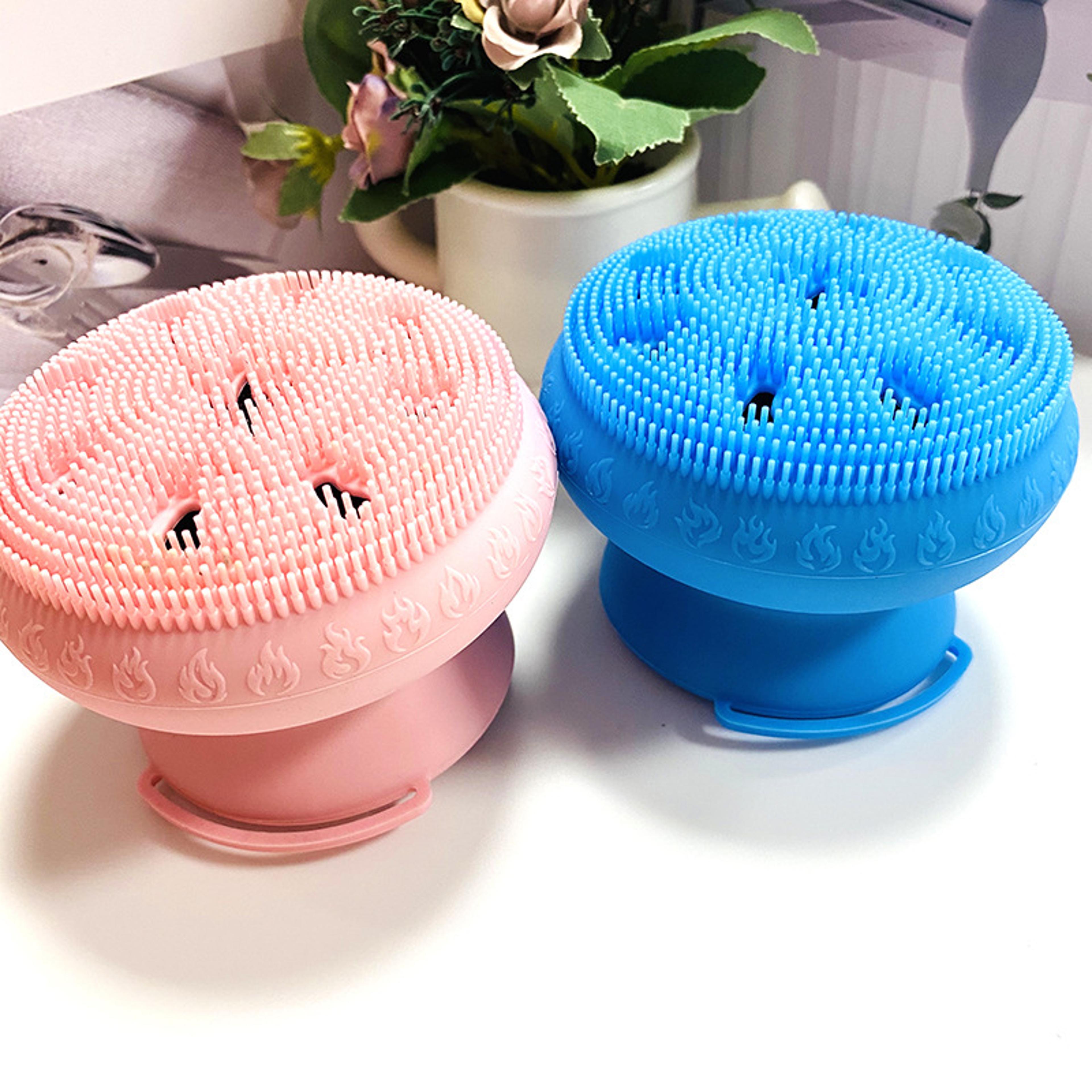 silicone jellyfish facial cleansing brush for deep pore exfoliation & gentle skin massage