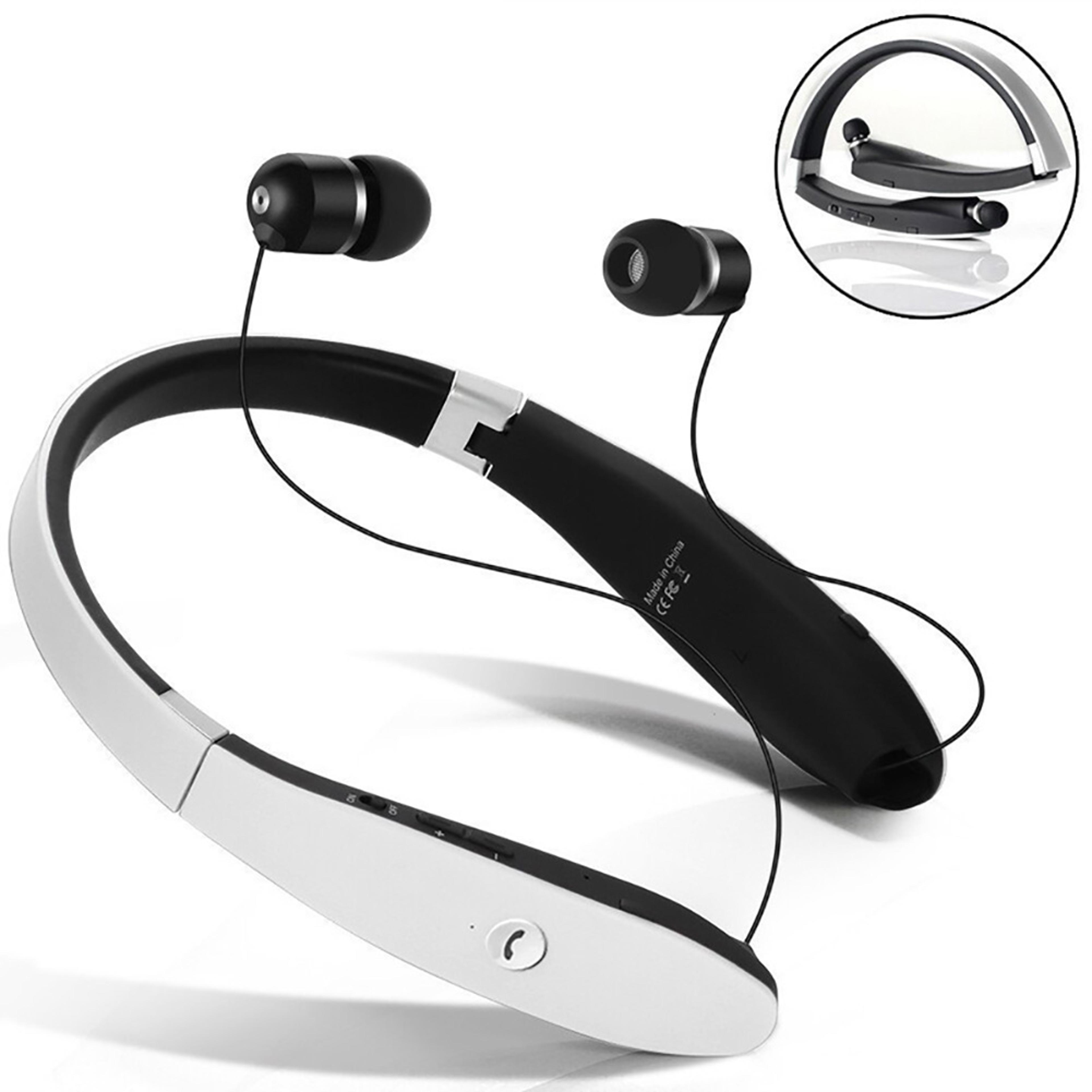 flextune wireless neckband earbuds with foldable telescopic design & hd mic