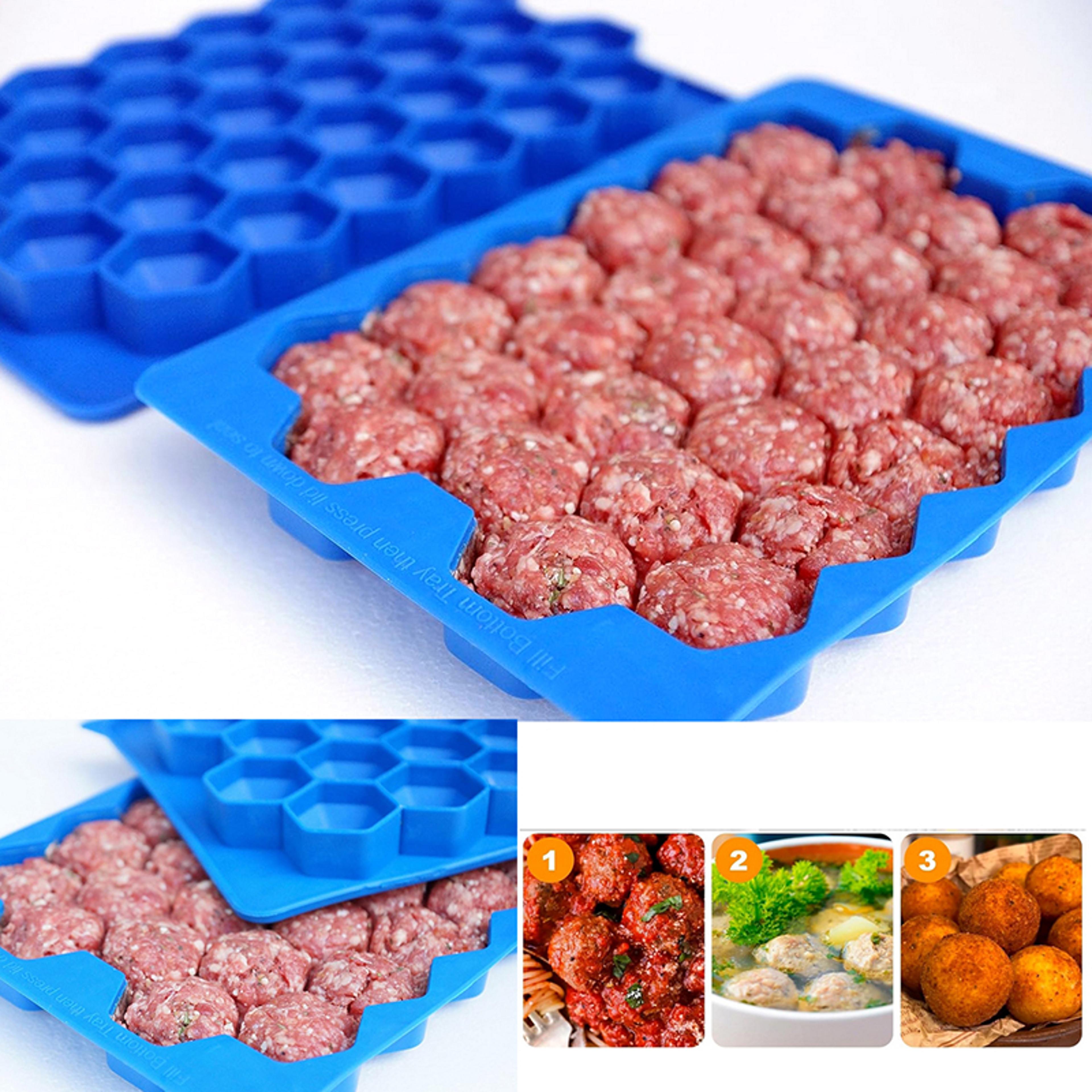 quickpress silicone meatball maker & rice ball mold with lid for perfect even portions