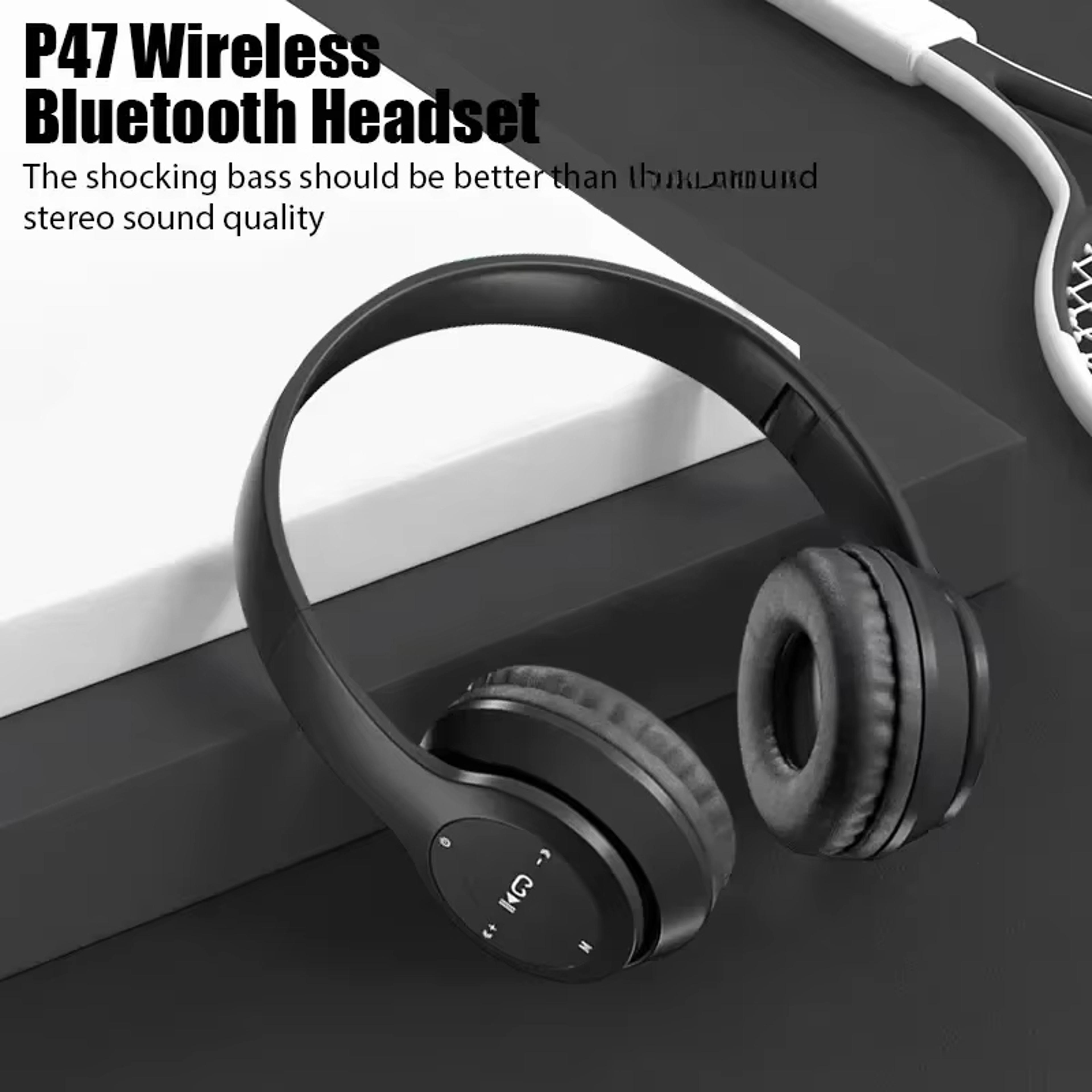 wireless over-ear bluetooth headphones with hifi stereo & noise reduction