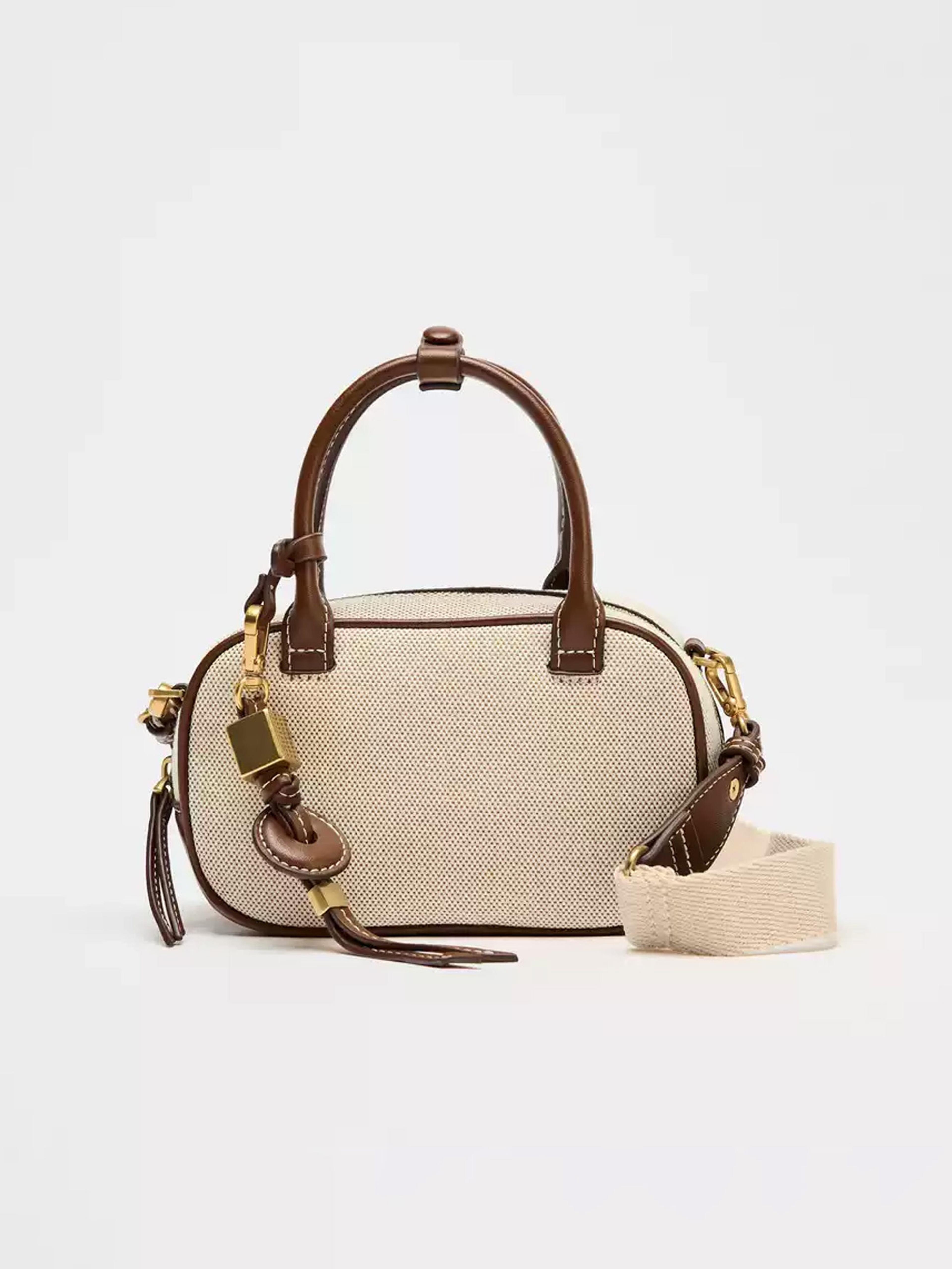 retro colorblock canvas crossbody bag for women vintage bowling shoulder purse