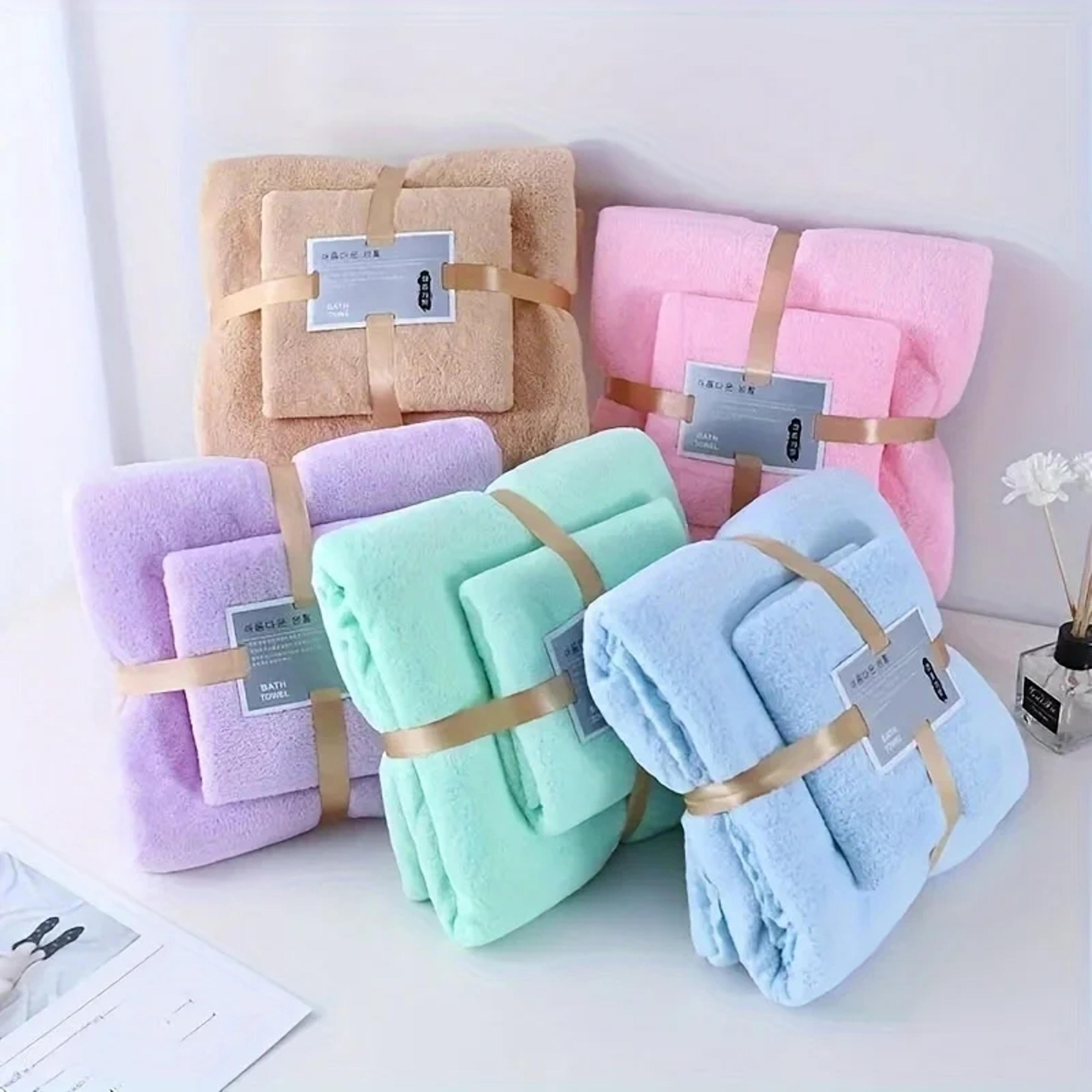 cloudsoft coral velvet bath towel set quick dry ultra absorbent spa towels
