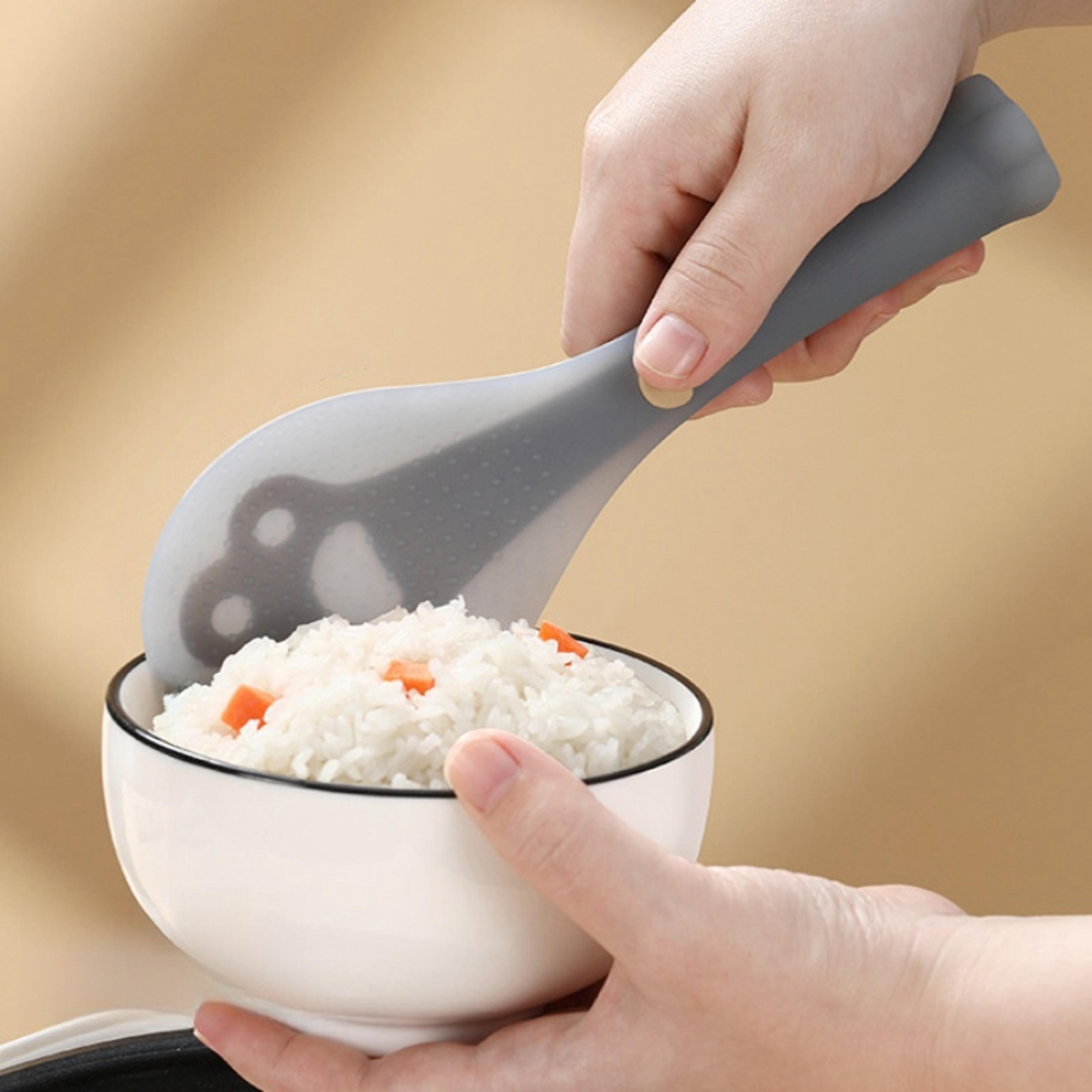 cute cat paw silicone rice scooper non stick standing rice spoon for easy serving