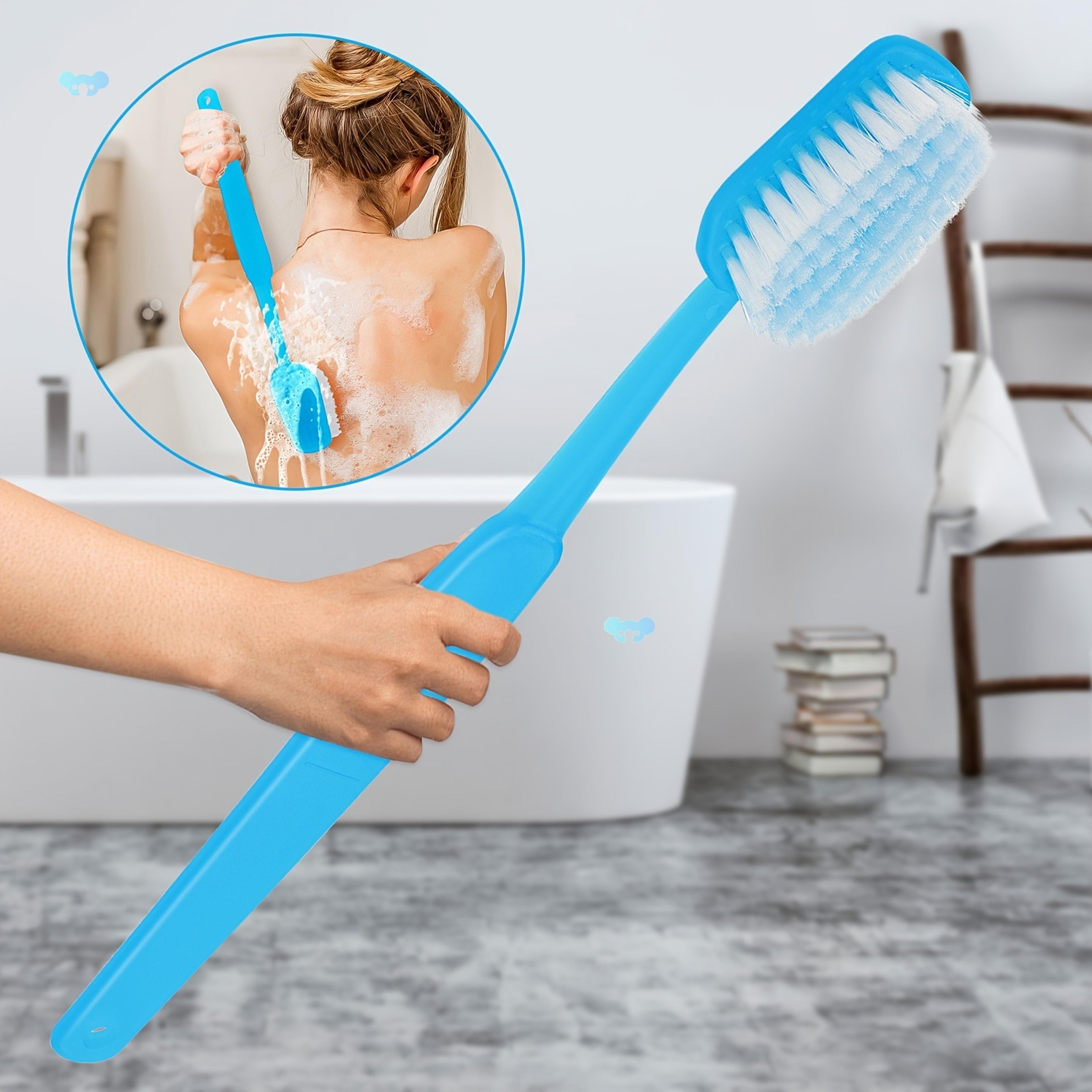 flexreach long handle shower brush for bathtub, tile & floor deep cleaning