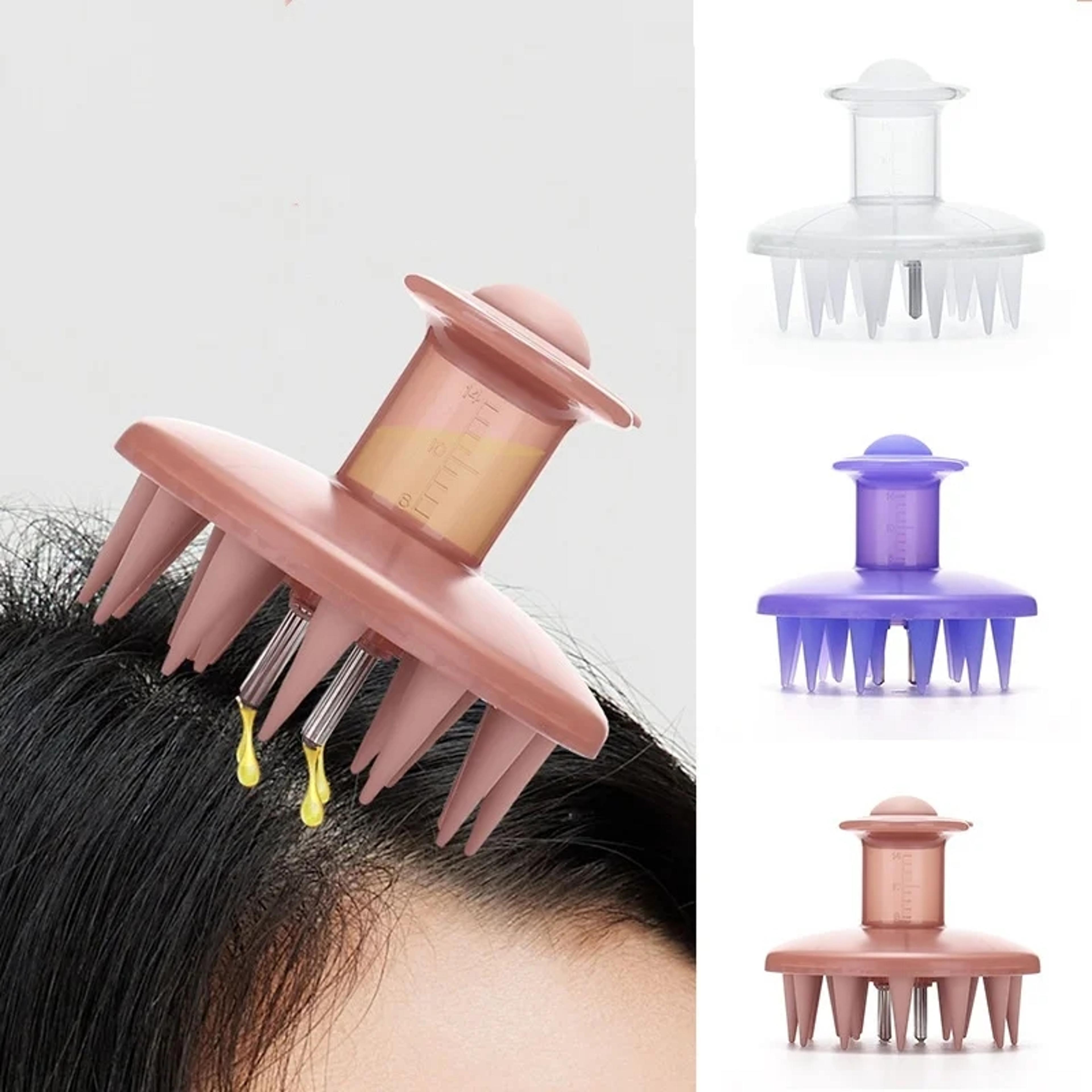 silicone scalp oil applicator & shampoo massage brush for hair growth care