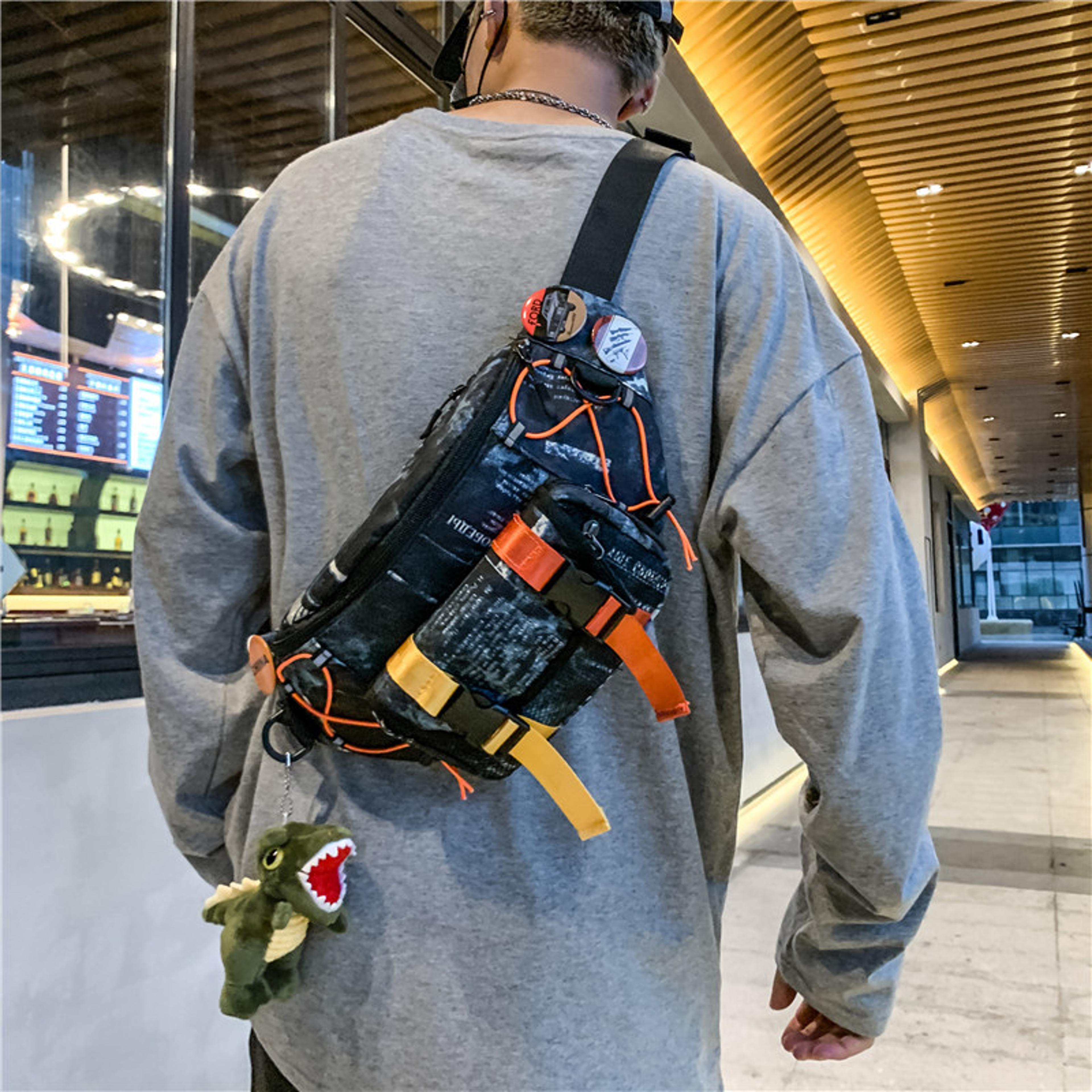 urbanedge techwear crossbody bag for men & women tactical chest sling fanny pack