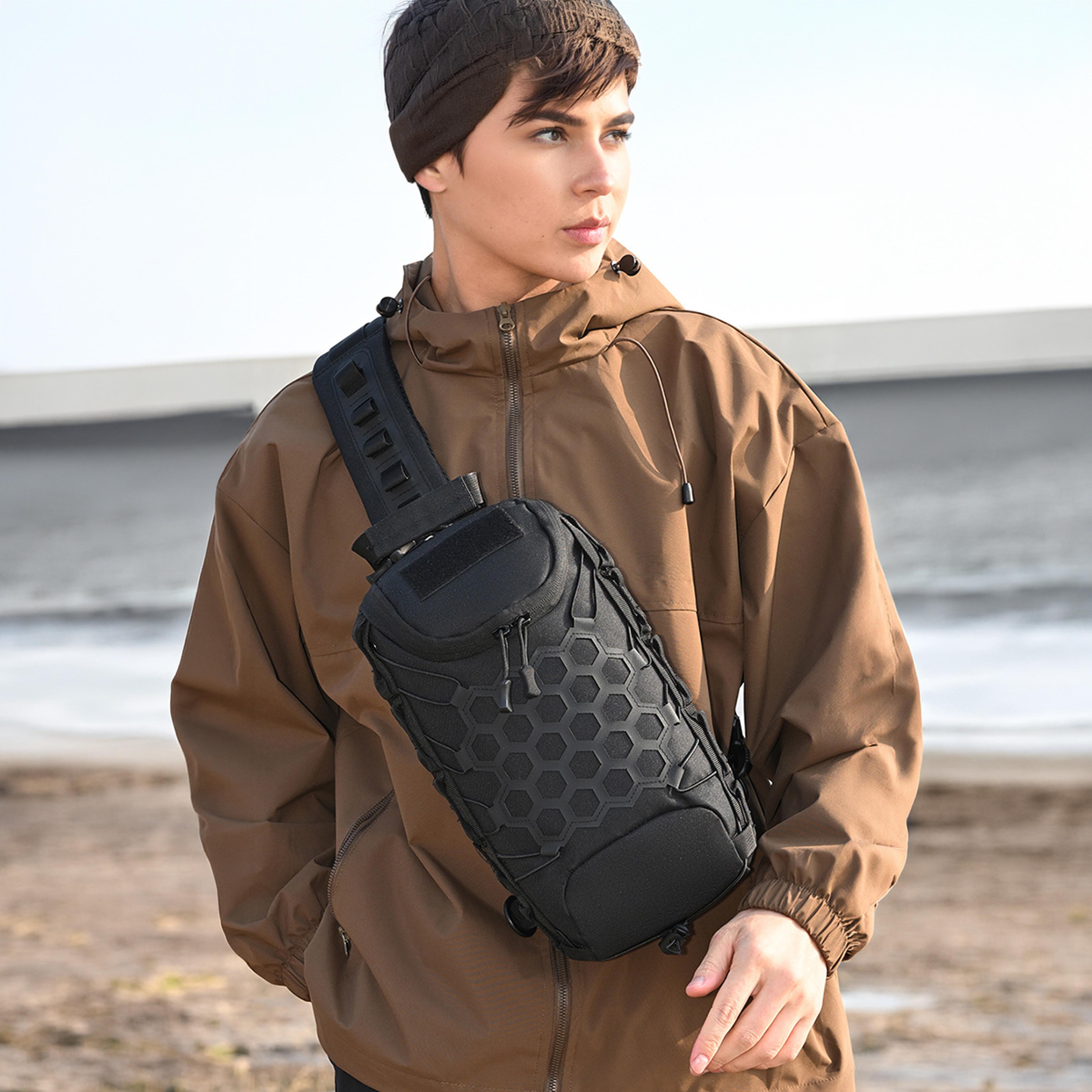 urbanshield tactical sling bag waterproof edc crossbody chest pack for hiking & daily carry