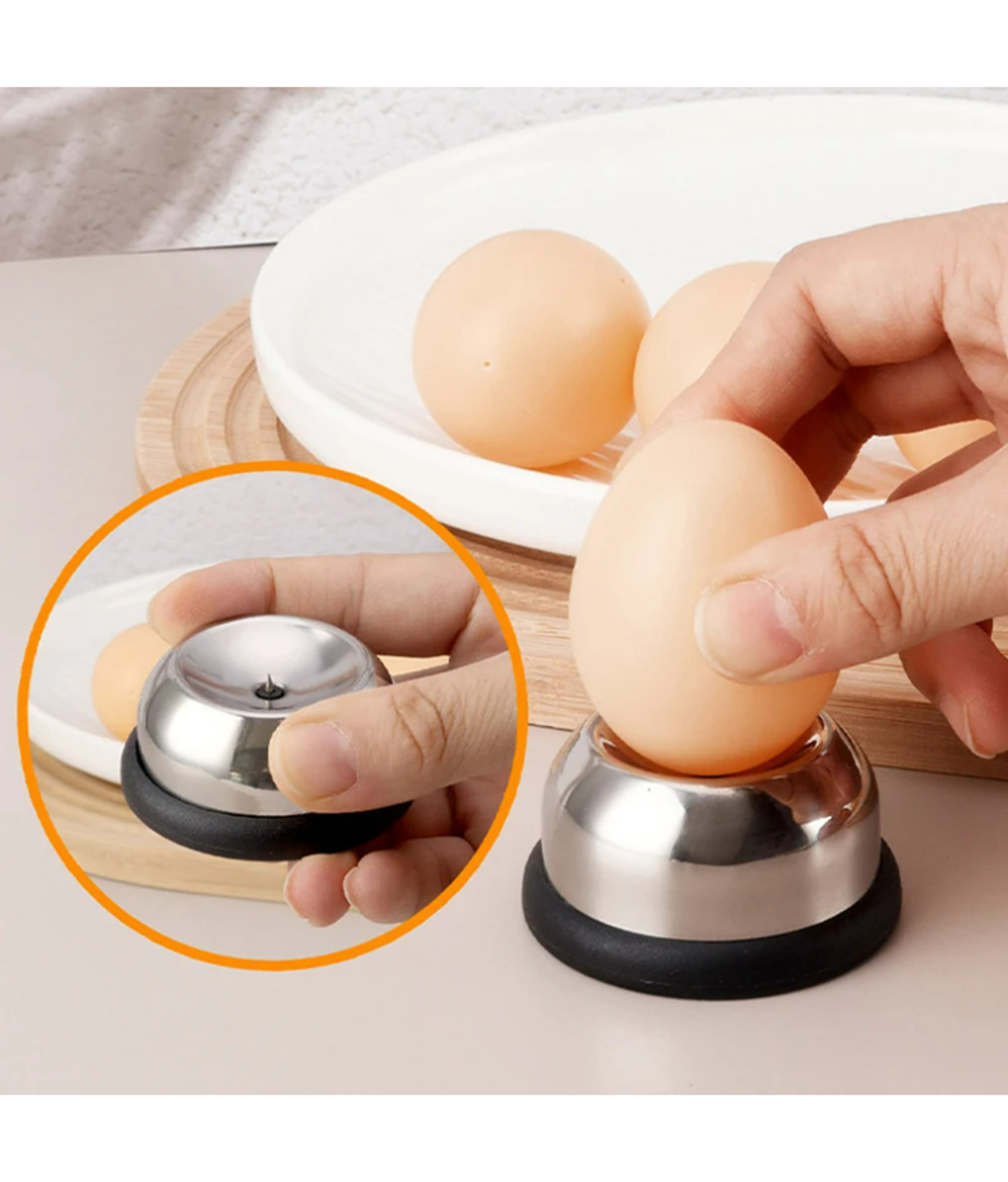 precision egg piercer tool for easy peel boiled eggs & crack-free cooking