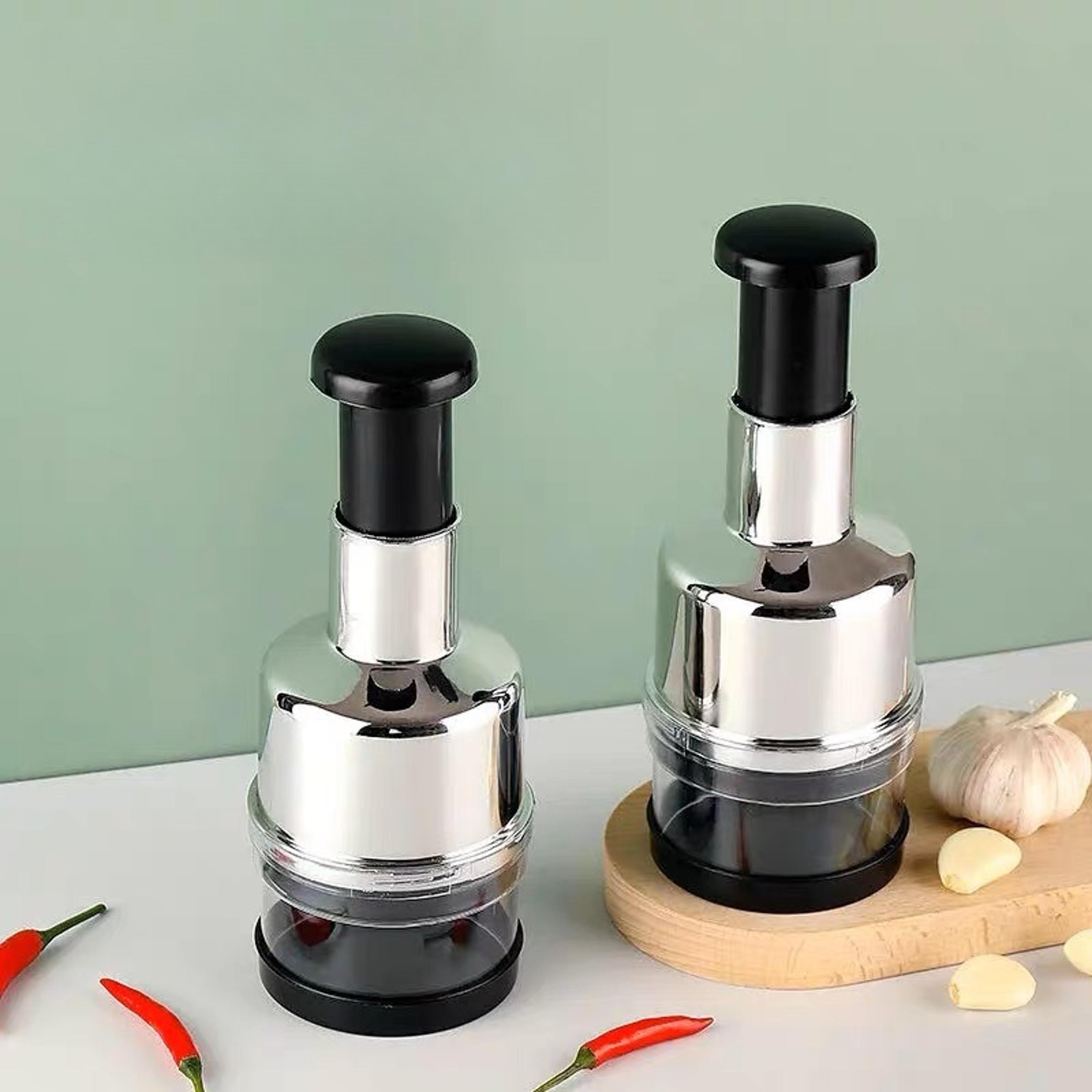 stainless steel garlic press roller with easy peel & multi-function vegetable cutter