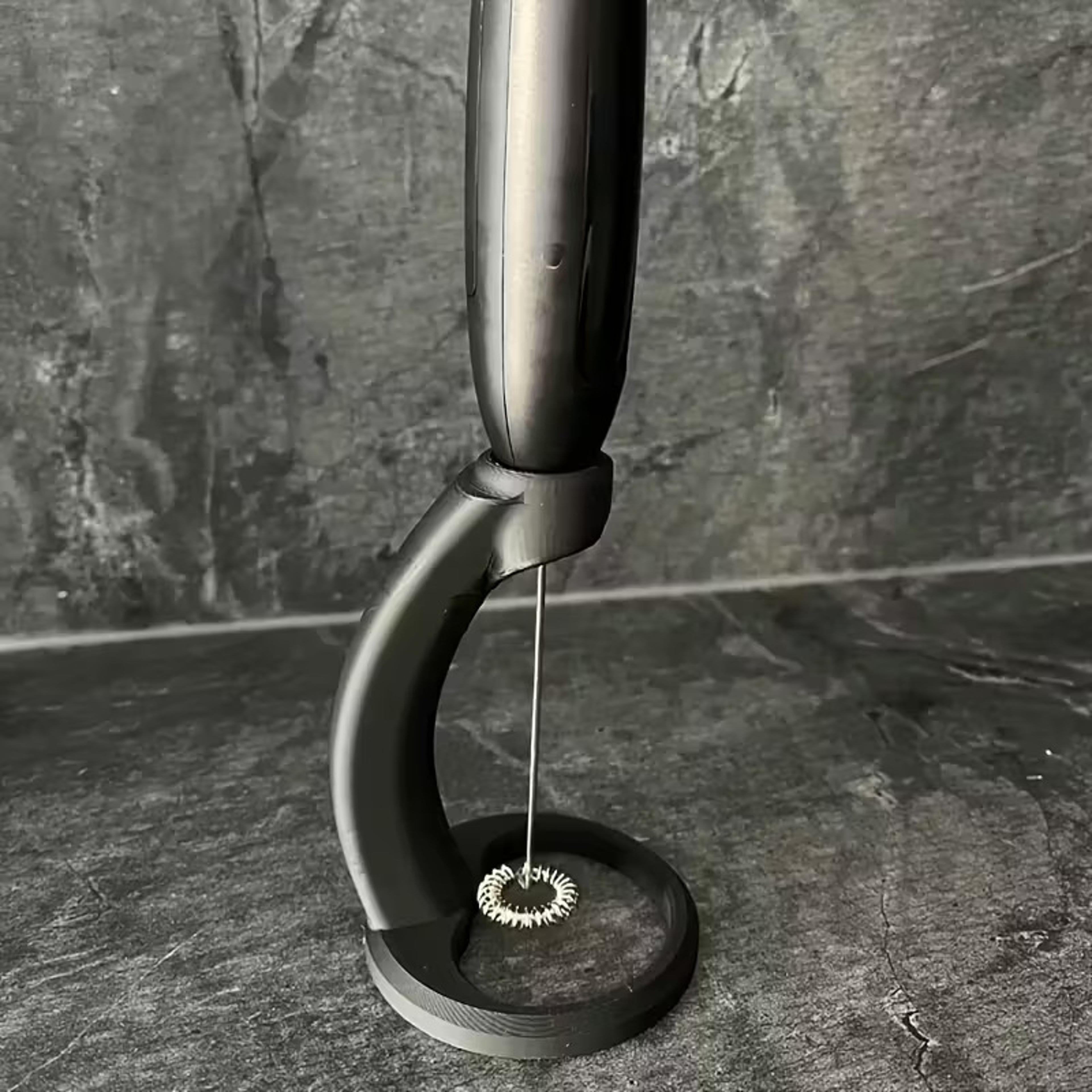 universal milk frother holder & coffee whisk storage stand for egg beaters and foam makers