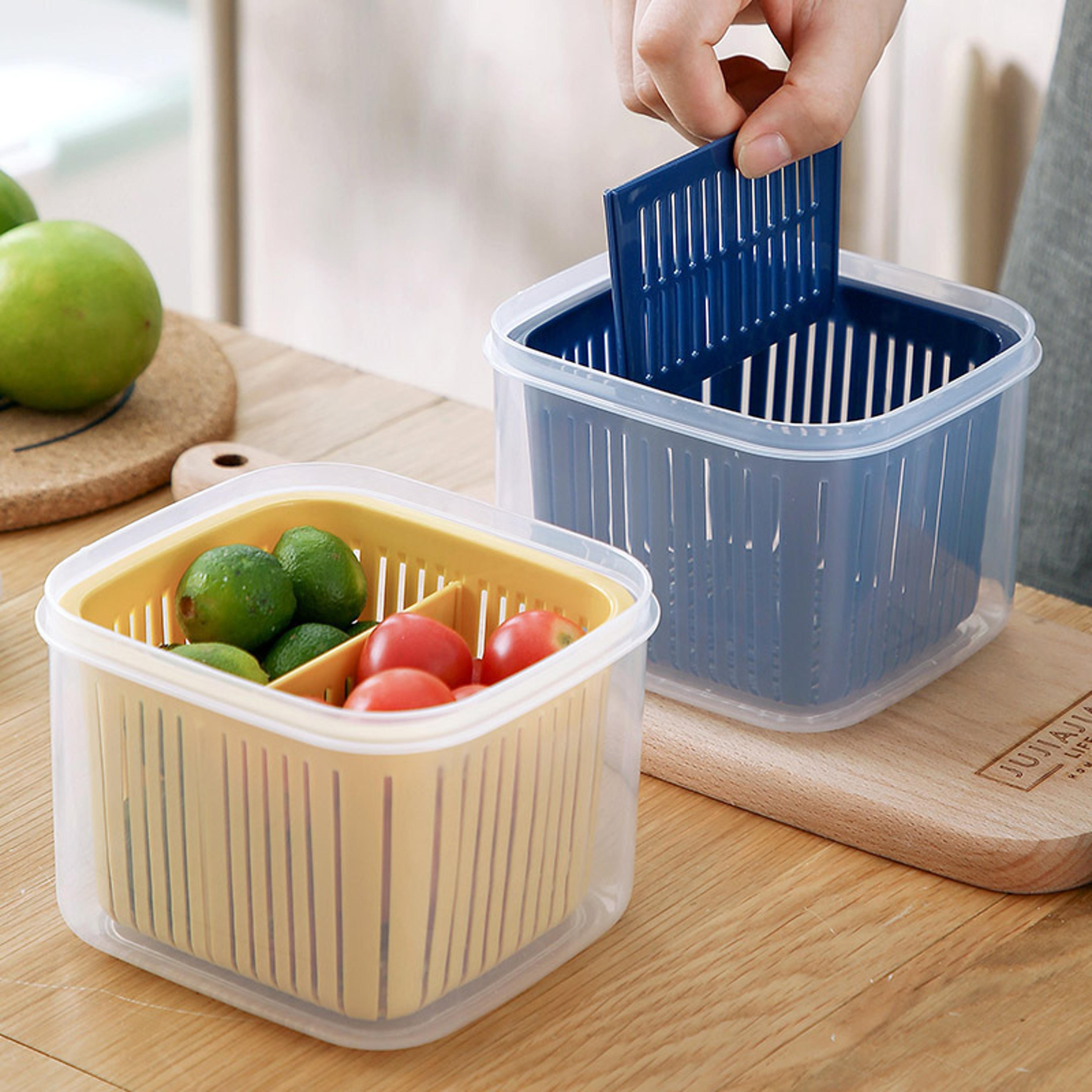 freshlock onion ginger garlic keeper with drain basket food storage box