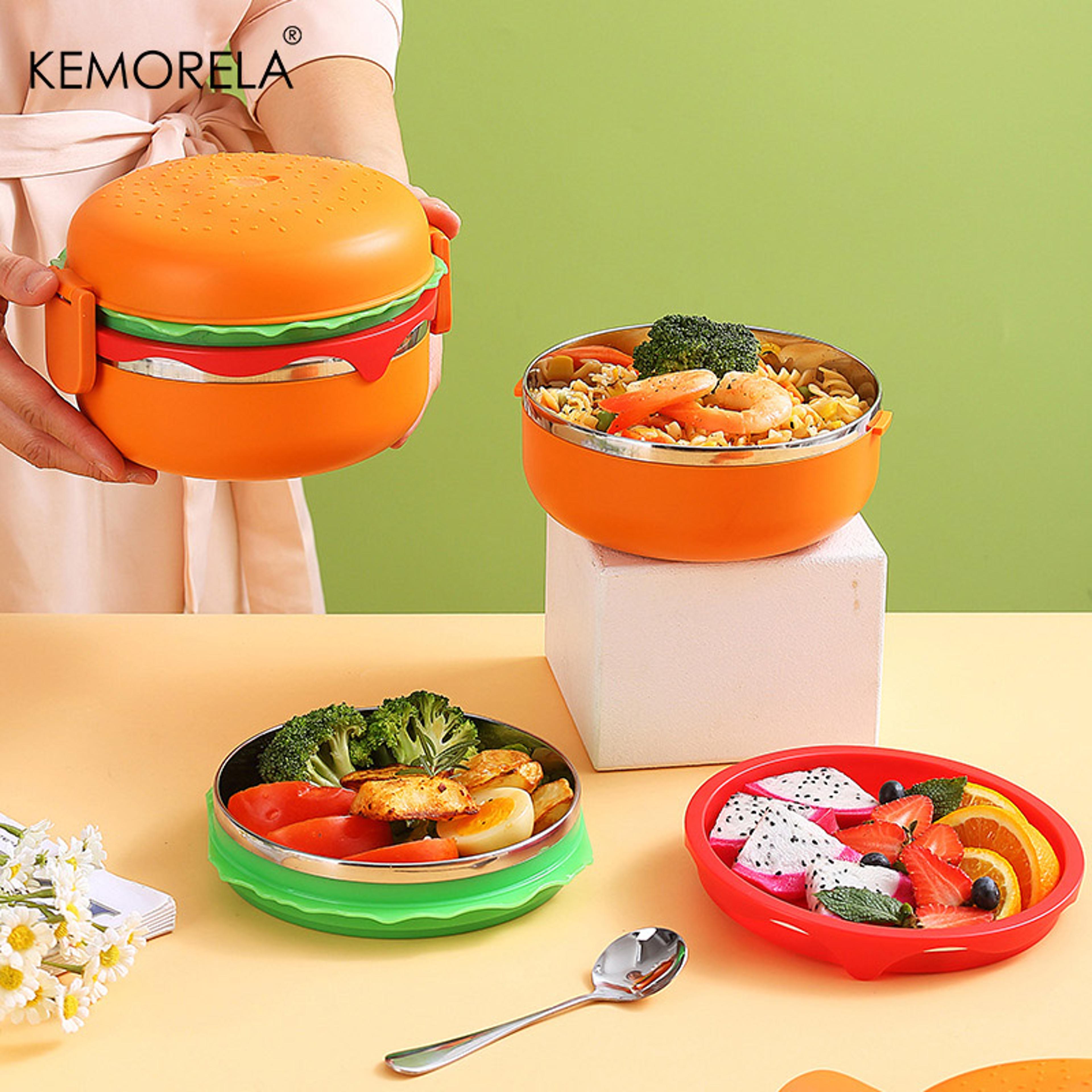 burgerstack kids insulated lunch box microwave safe double layer bento container