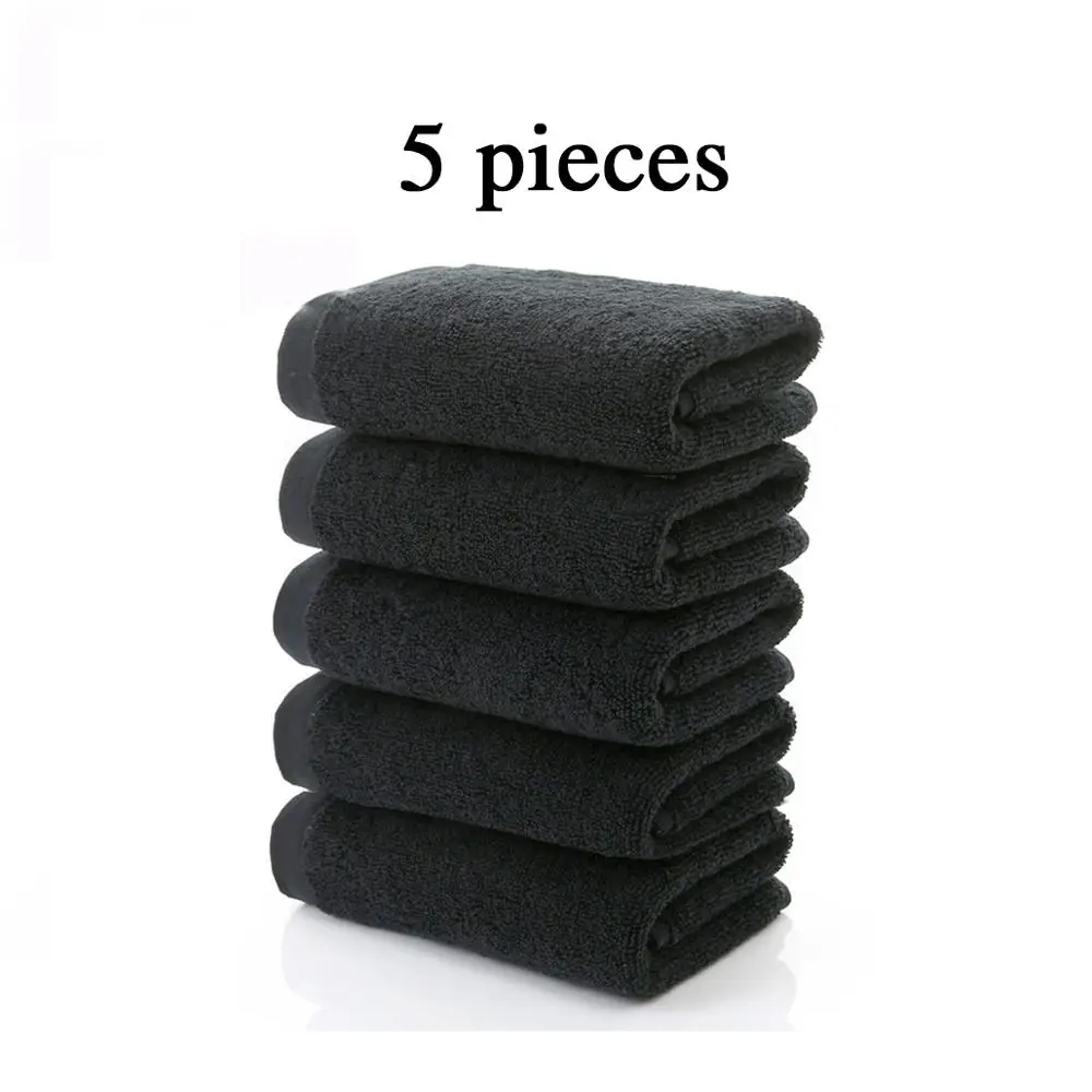 luxury black cotton face towel set soft absorbent hand towels for men and hotels