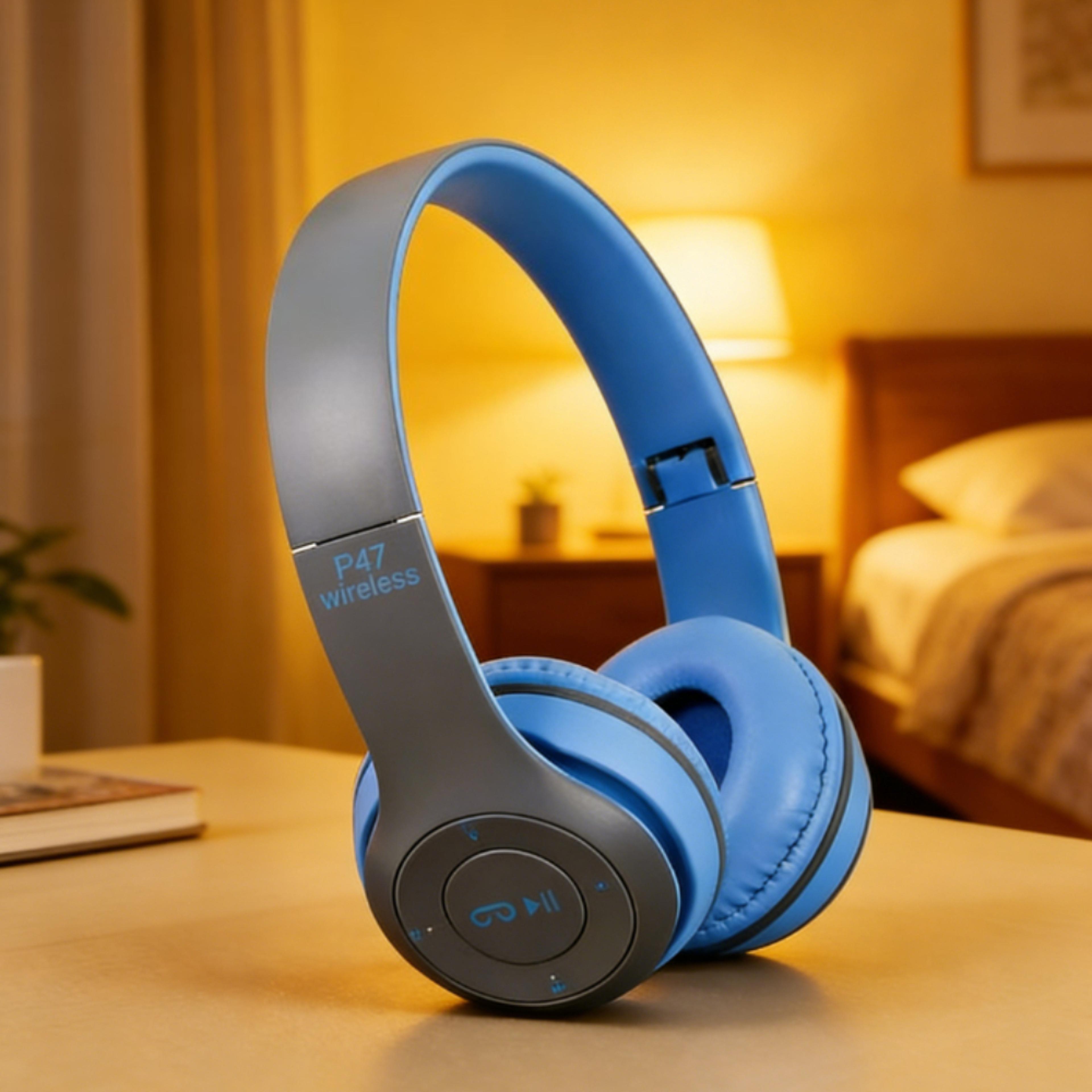 foldable bluetooth headphones with mic wireless over ear gaming headset