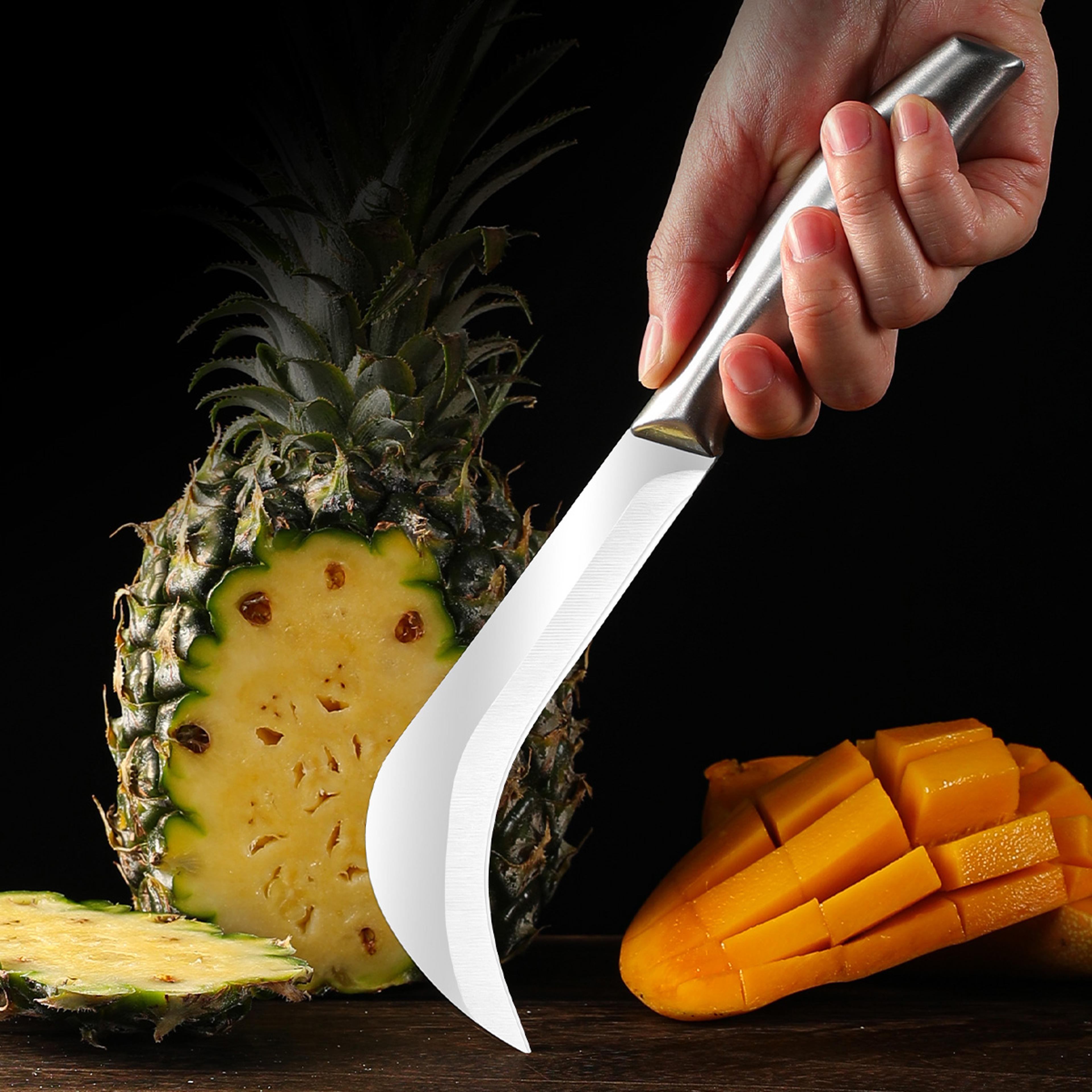 stainless steel pineapple & sugar cane peeler knife for fast fruit prep