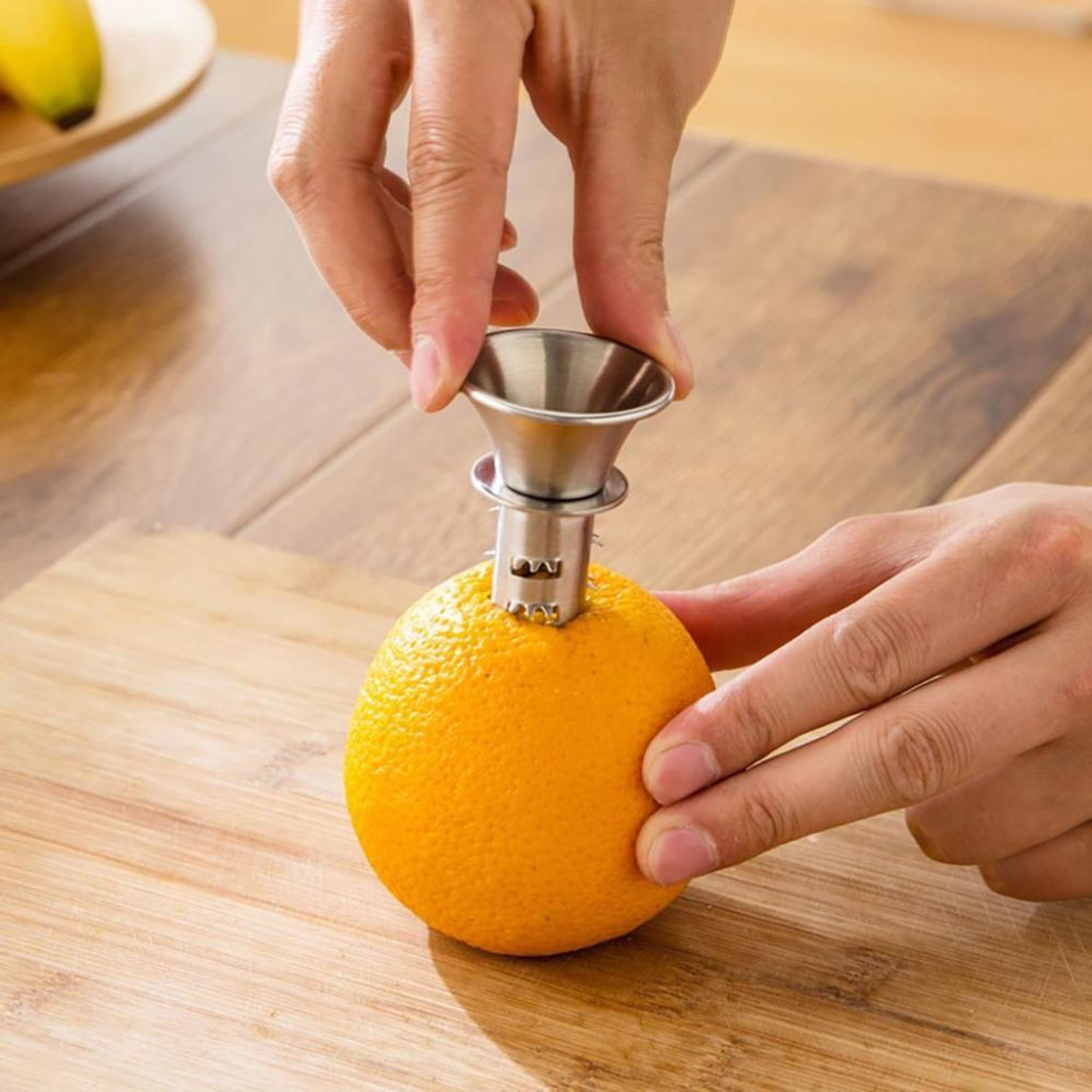 fresh twist stainless steel lemon juicer manual citrus squeezer for lemons, limes & fresh juice