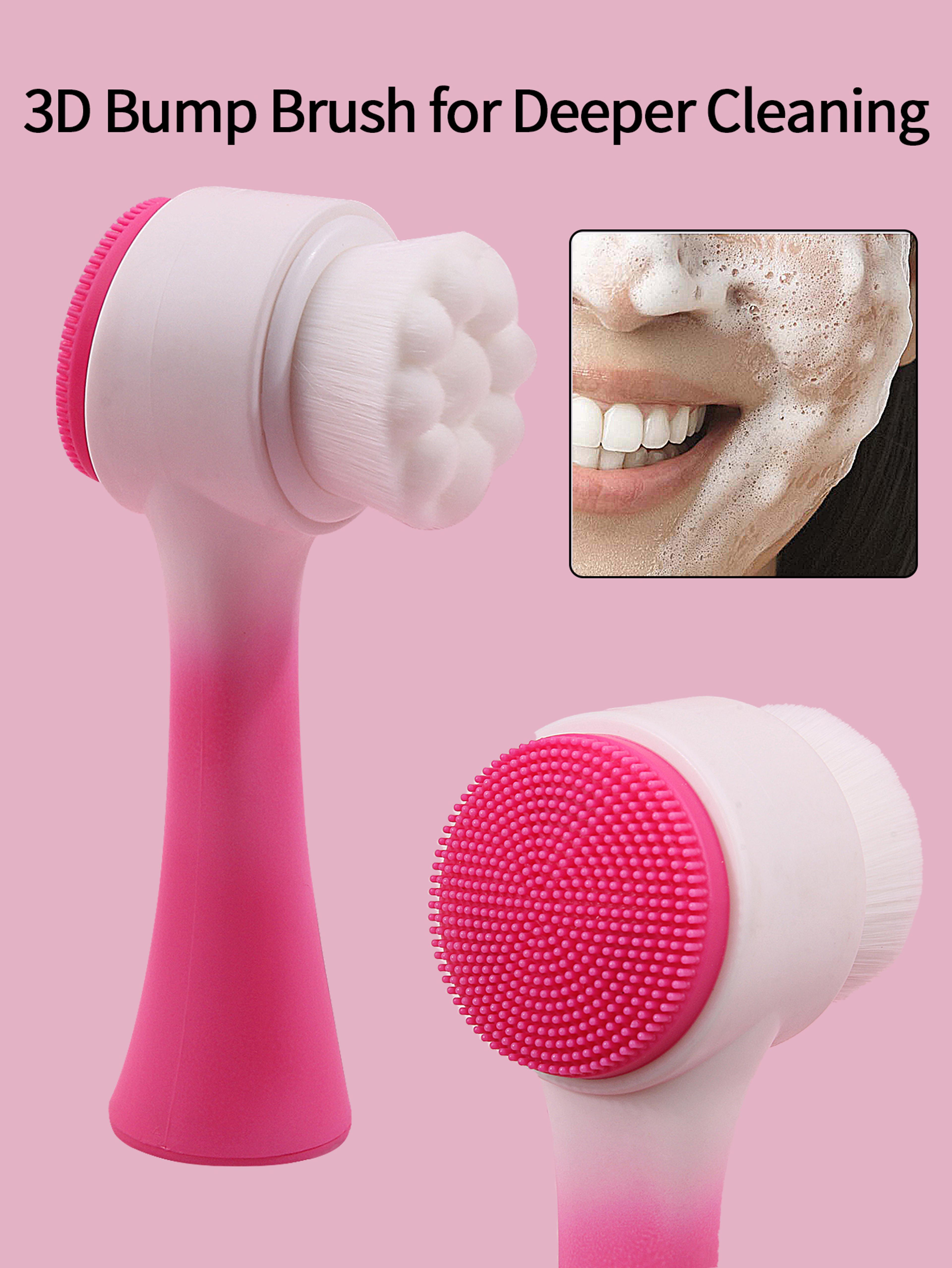 pureglow silicone face cleansing brush for deep pore cleansing & blackhead removal