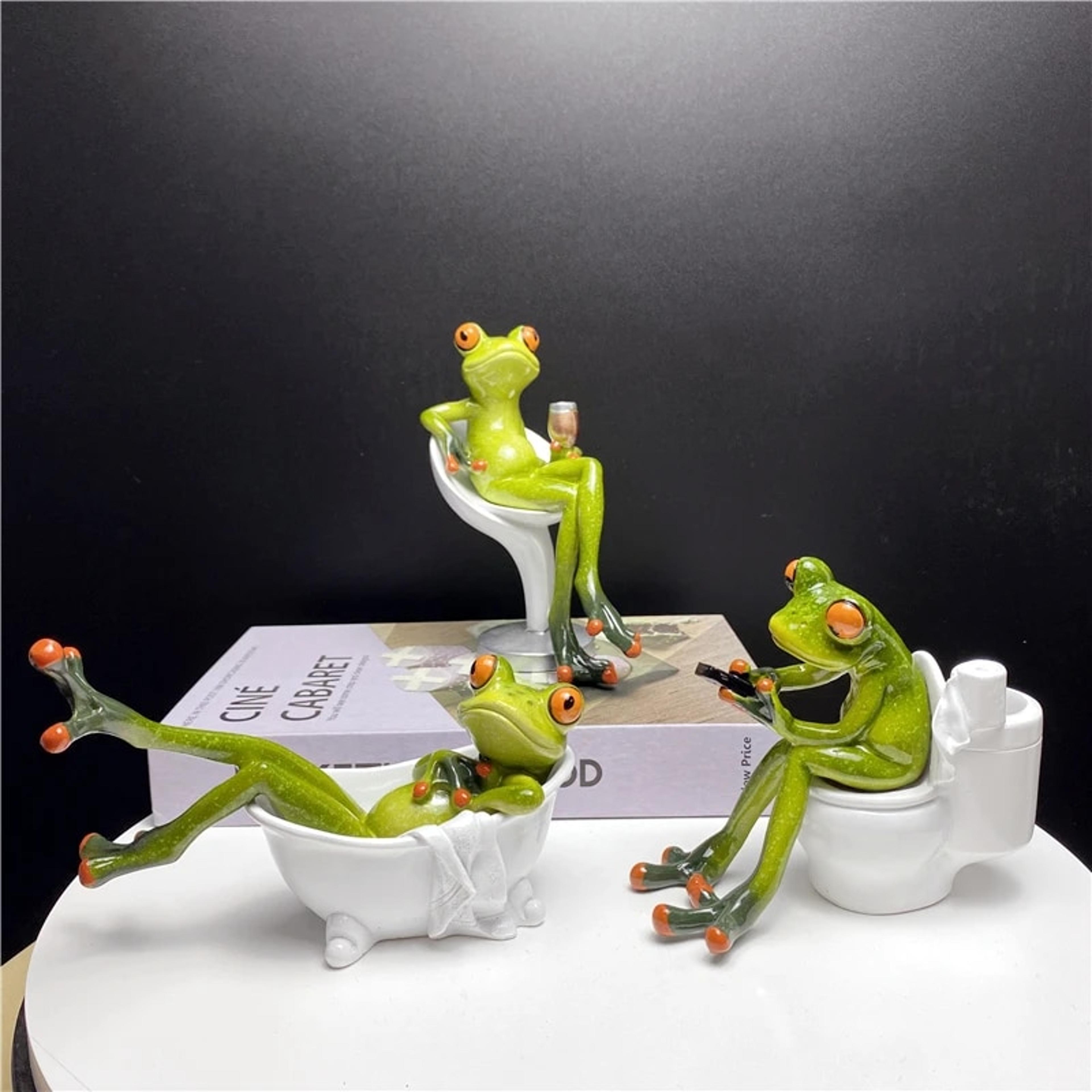 resin funny frog figurines: interior decoration accessories & personalized gifts