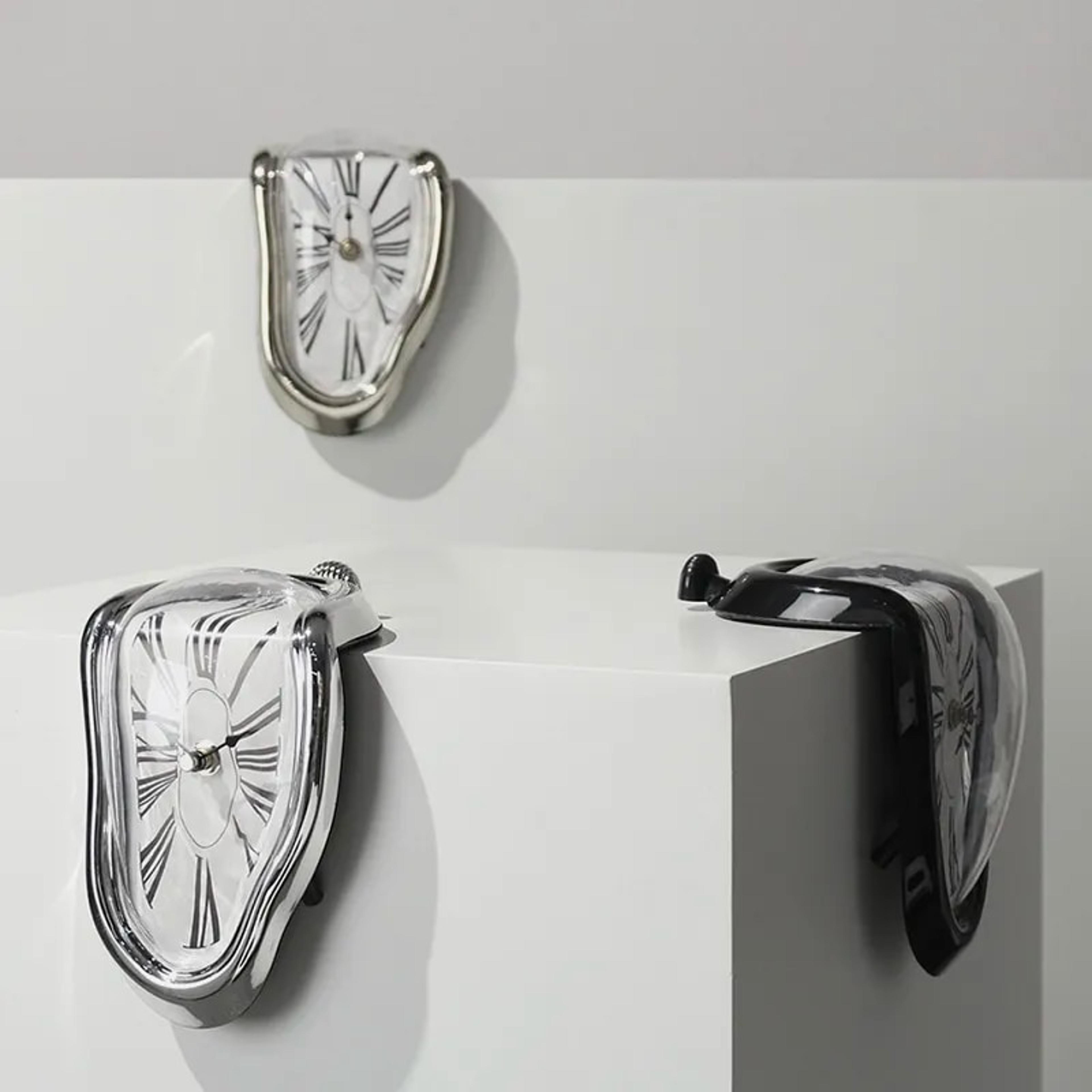 surreal melting clock: salvador dali style wall watch for home, office, desk - decorative & unique gift