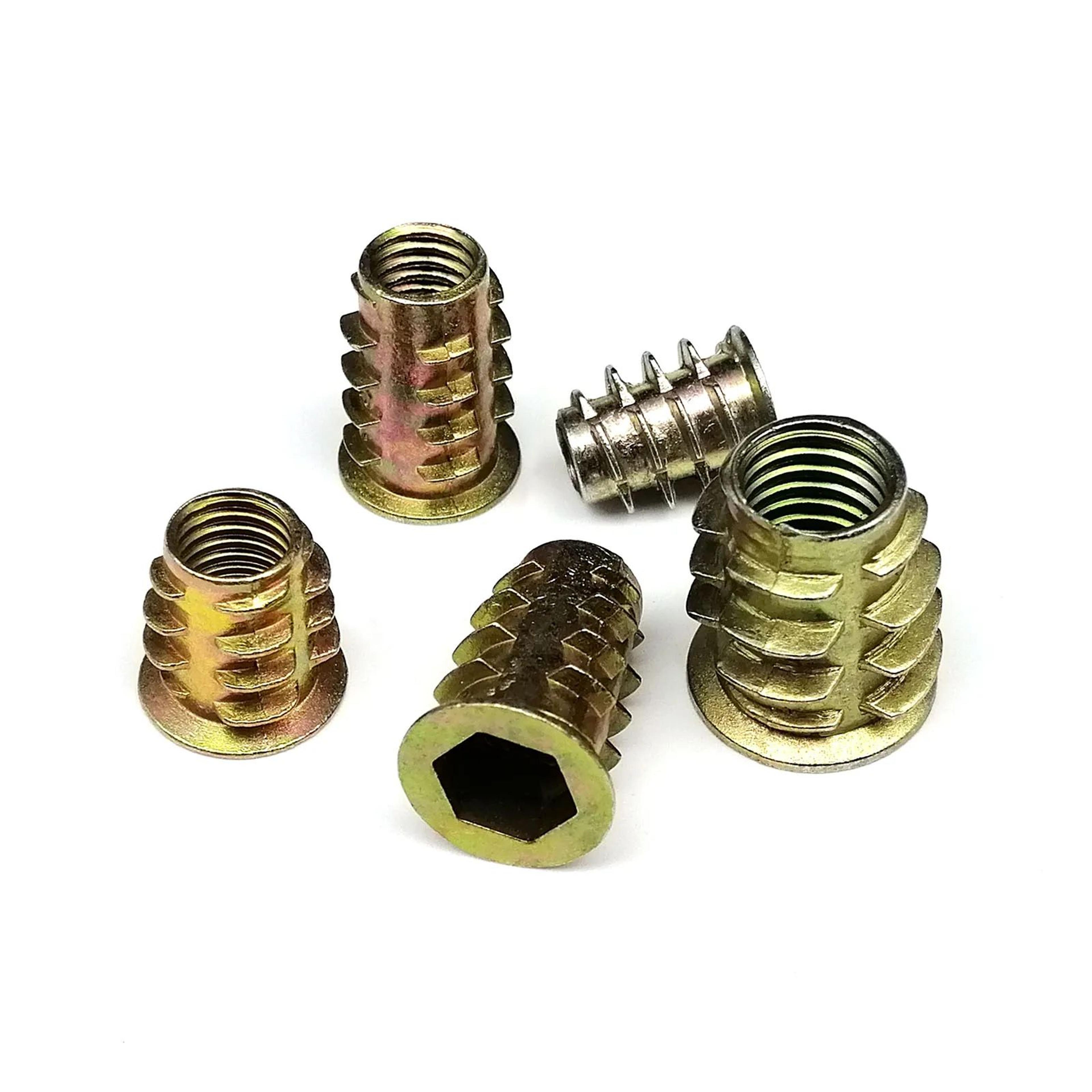 threaded insert nut kit – e-nut set with hex socket head for wooden furniture & cabinets (m4 m5 m6 m8