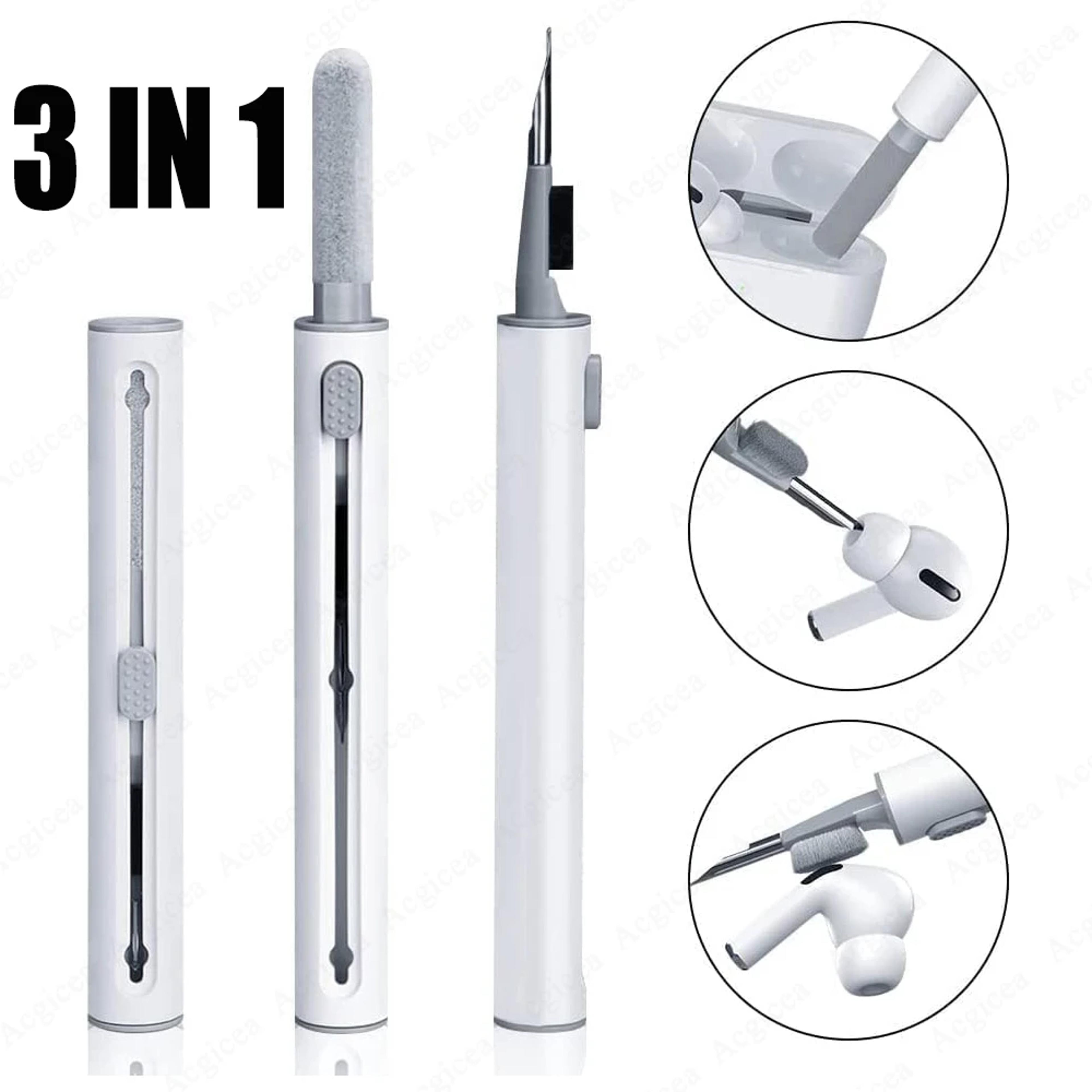 3-in-1 sliding cleaning pen for airpods & earbuds, pro series case & headset cleaner tool
